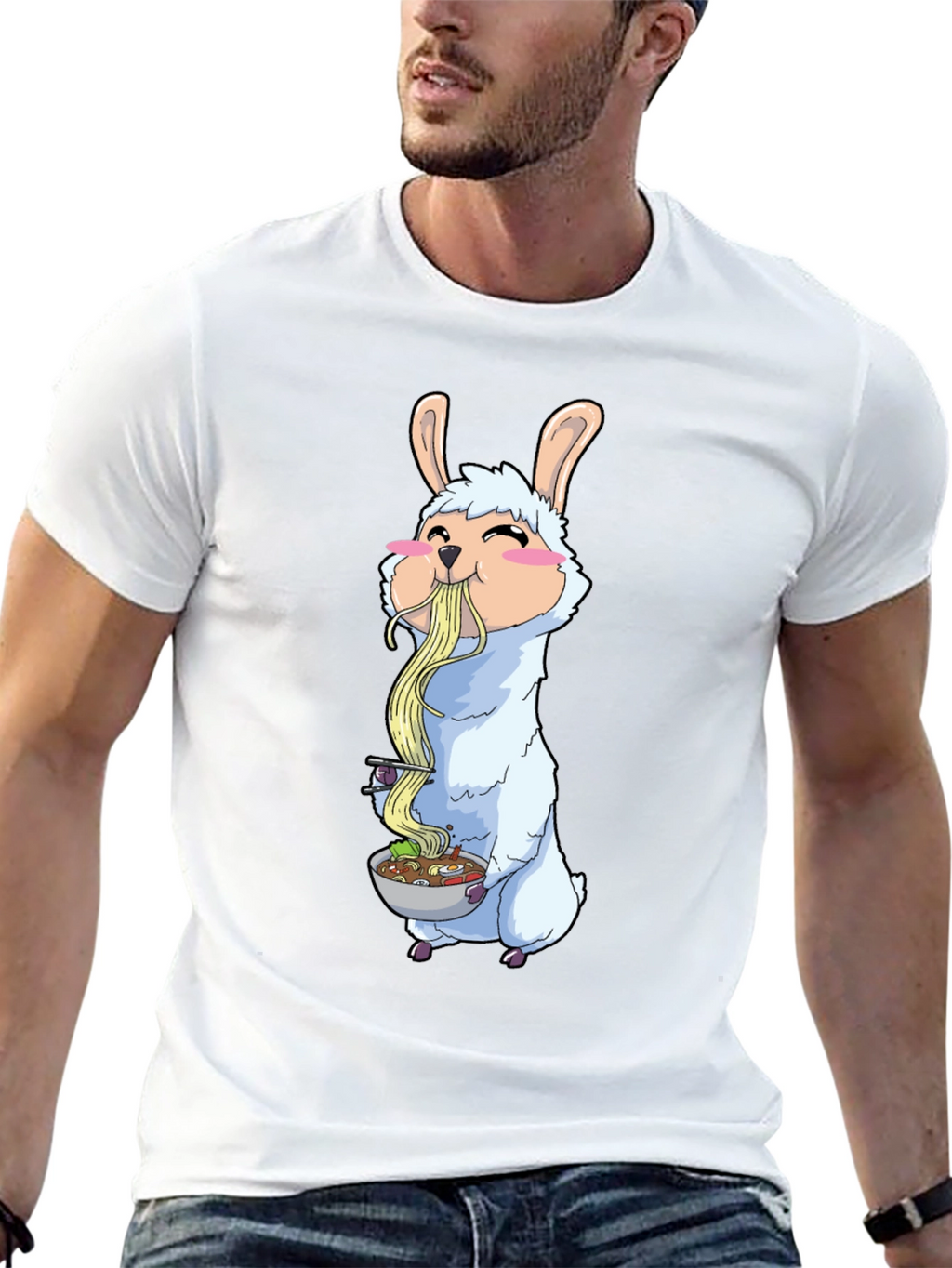 Llama Ramen T-Shirt - Cute Anime Style