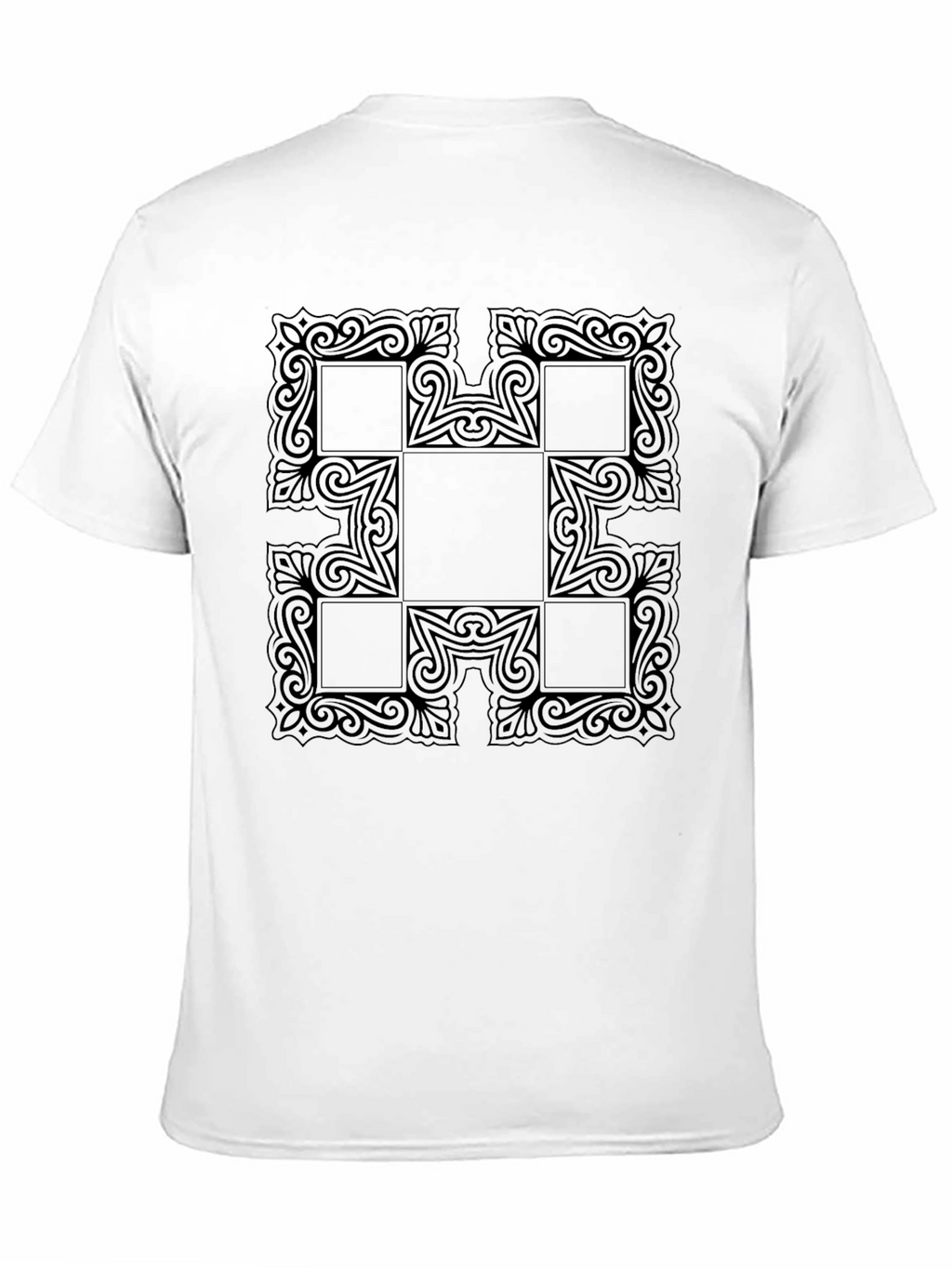 Geometric Patterned Black T-Shirt