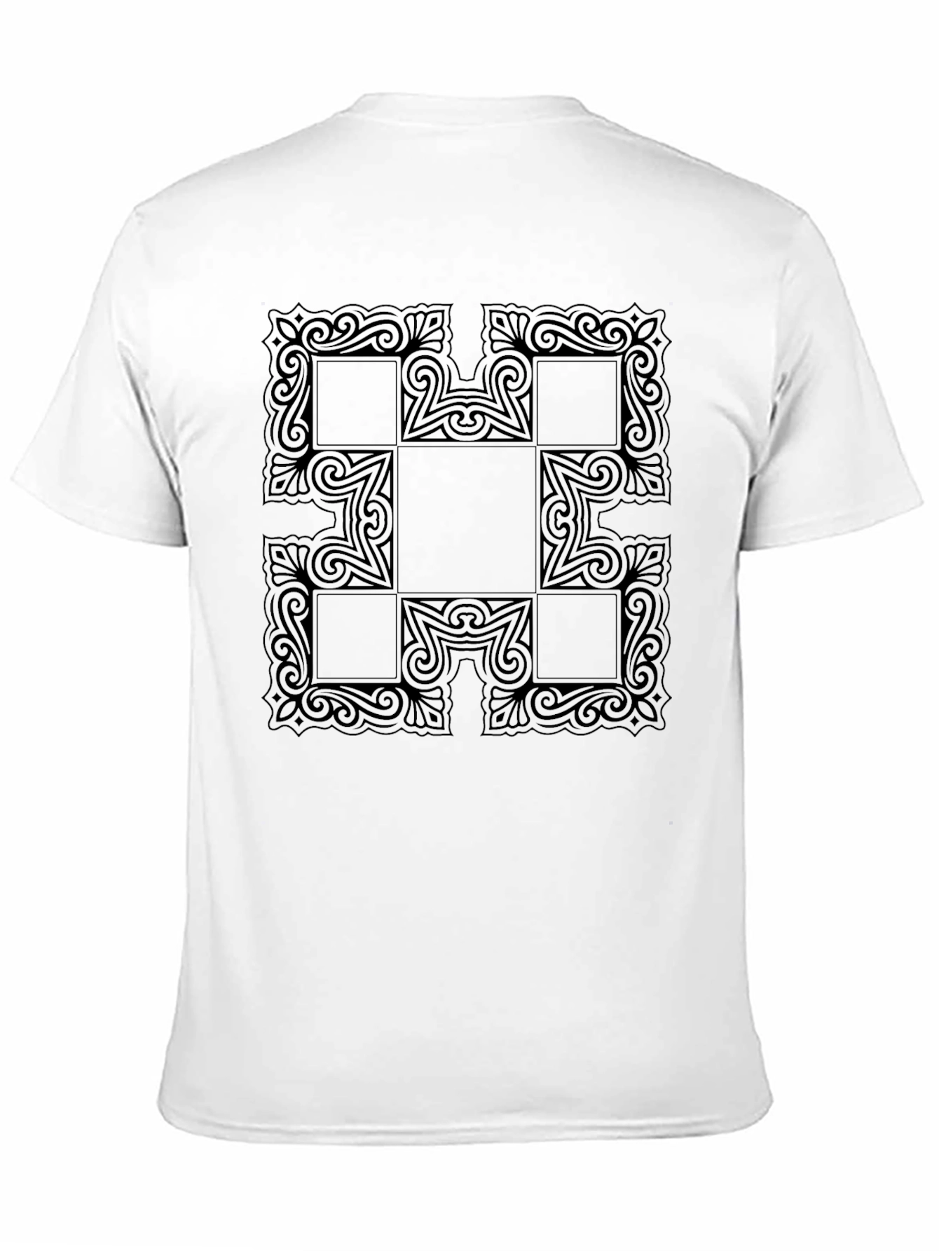 Geometric Patterned Black T-Shirt