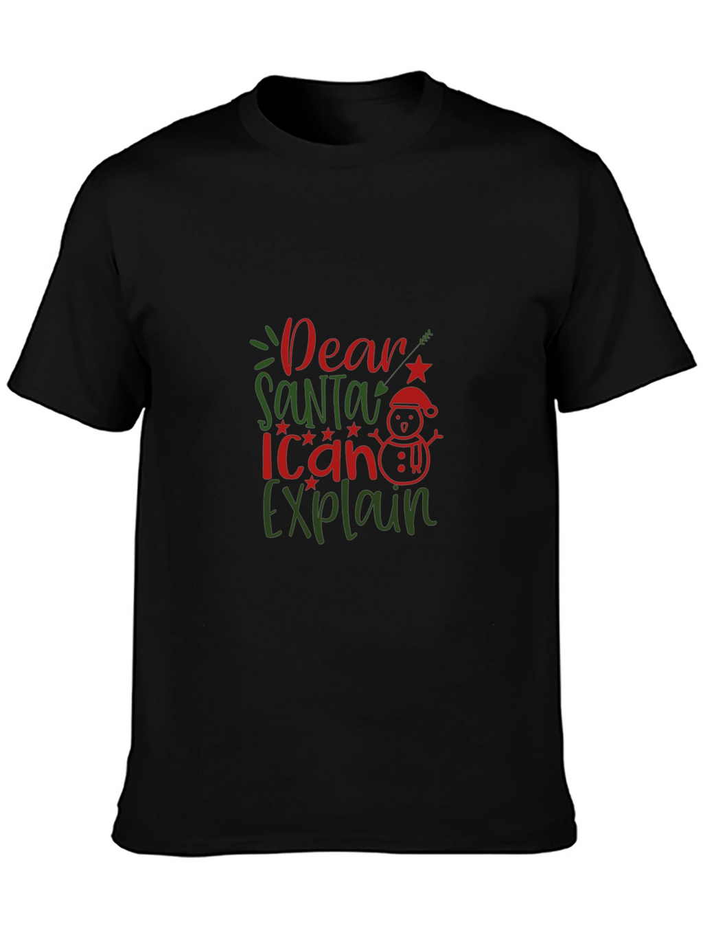 Dear Santa I Can Explain Black T-Shirt