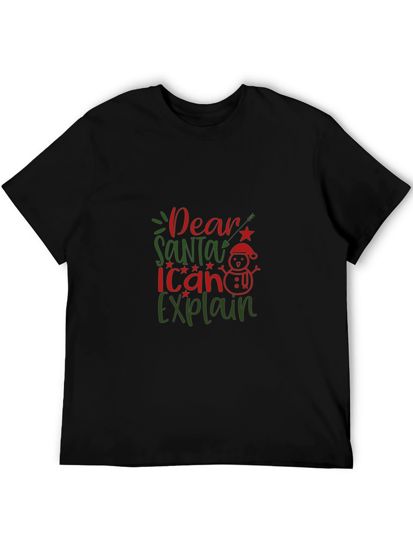 Dear Santa I Can Explain Black T-Shirt
