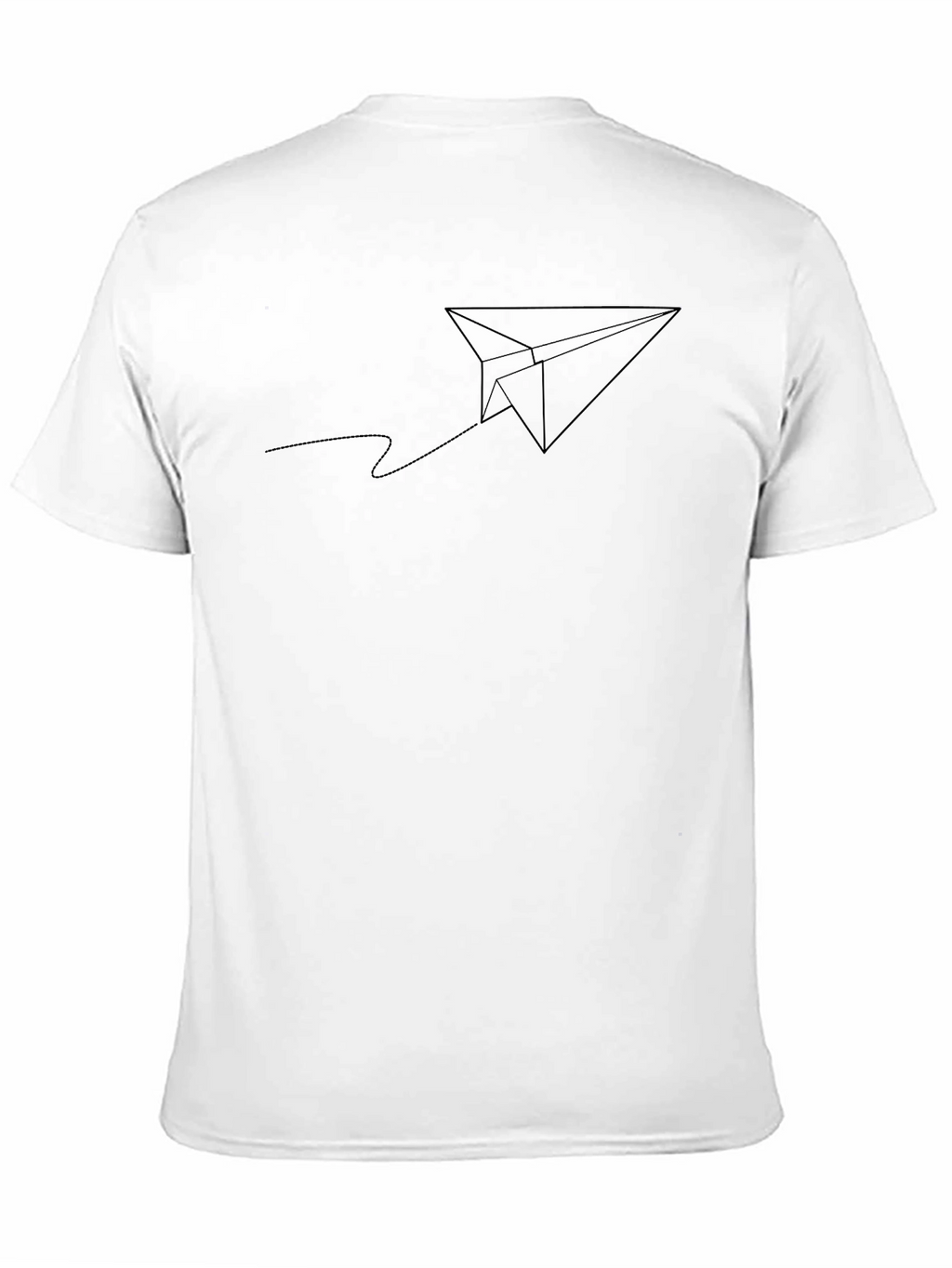 Minimalist Paper Airplane Graphic Tee - Black