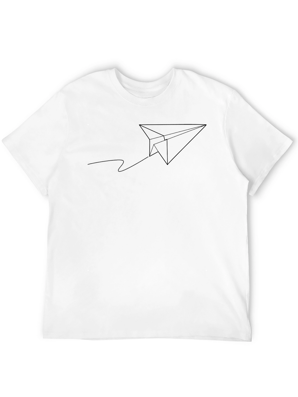 Minimalist Paper Airplane Graphic Tee - Black