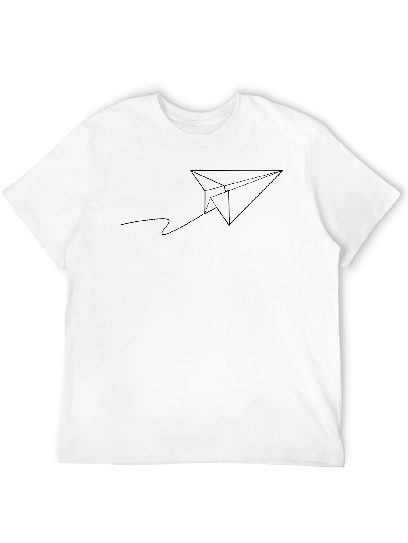 Minimalist Paper Airplane Graphic Tee - Black