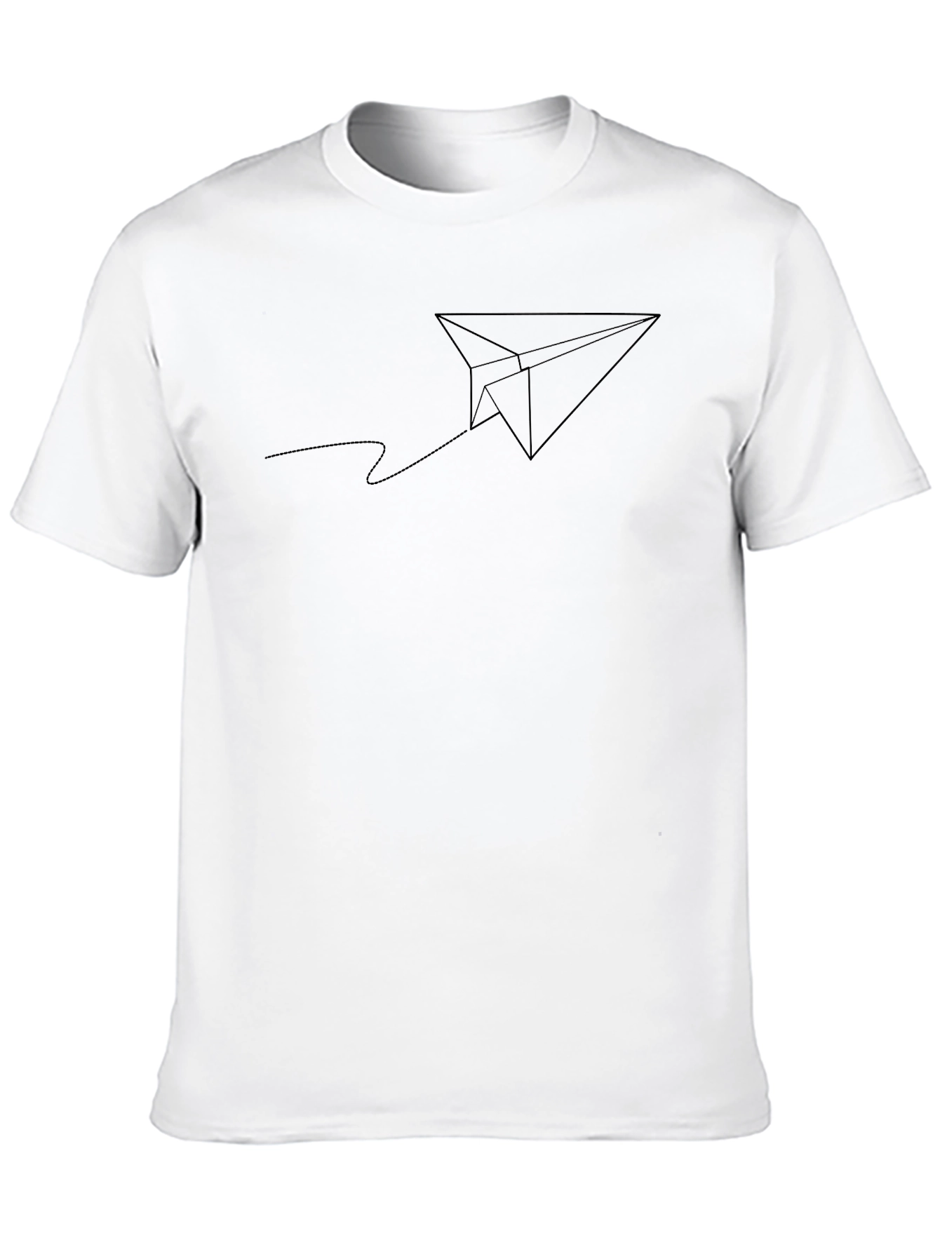 Minimalist Paper Airplane Graphic Tee - Black