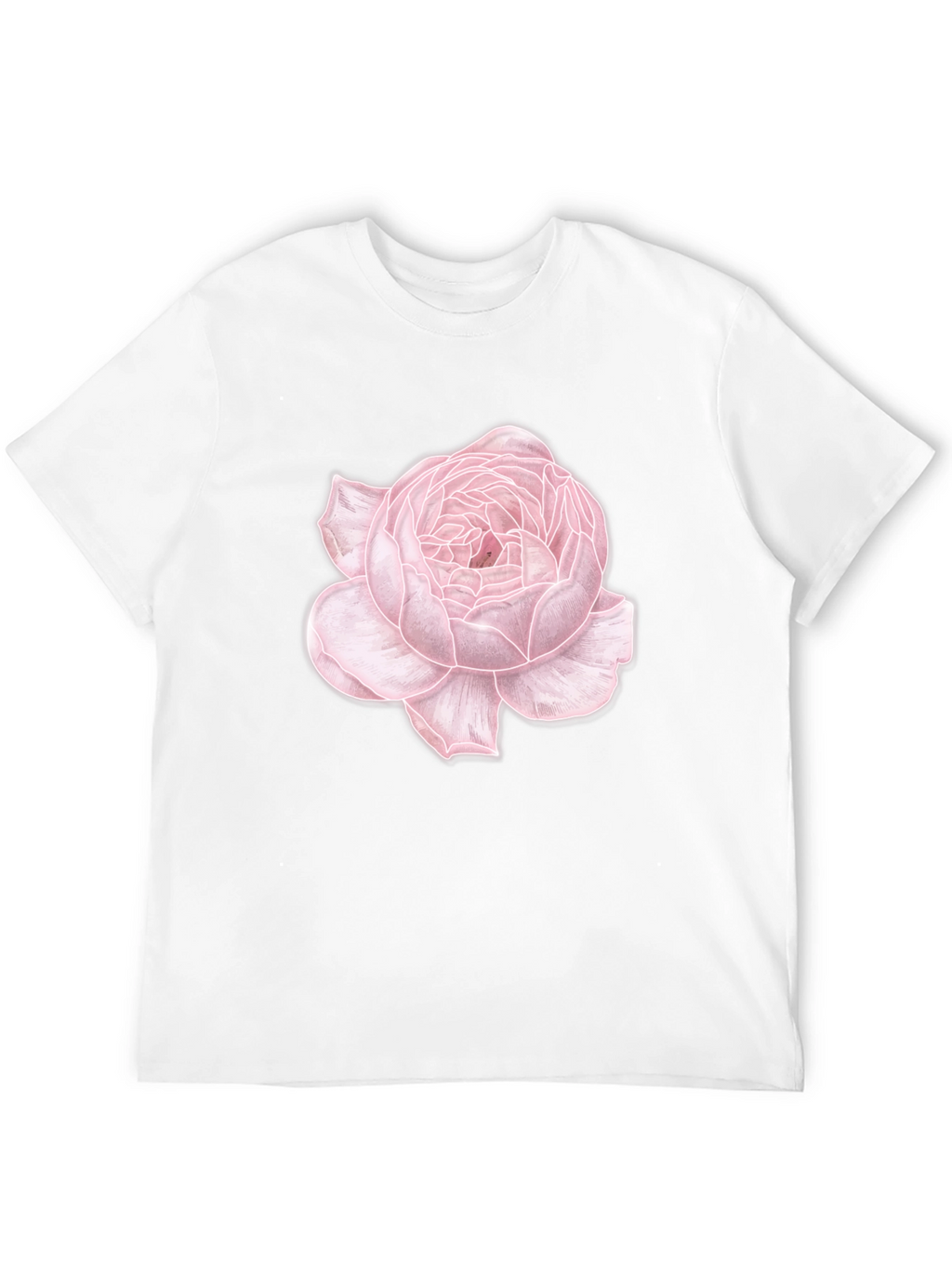 Floral Print Tee - Elegant Rose Design