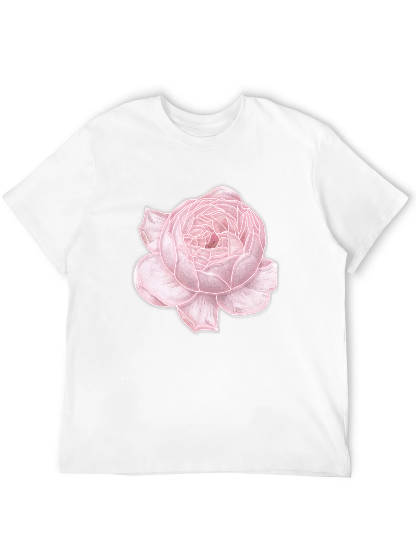 Floral Print Tee - Elegant Rose Design