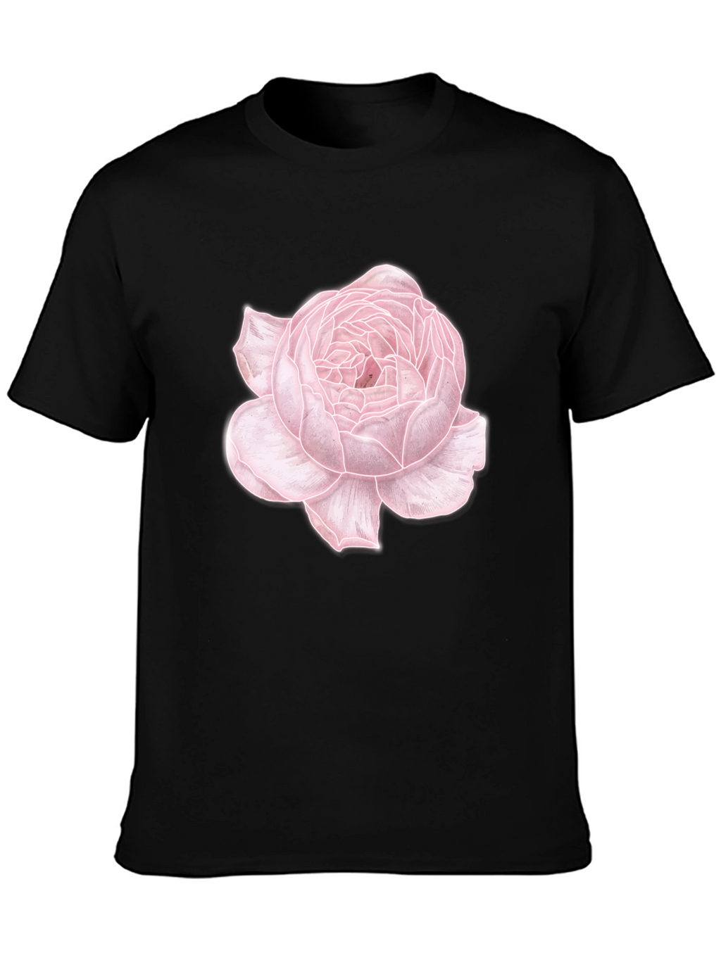 Floral Print Tee - Elegant Rose Design