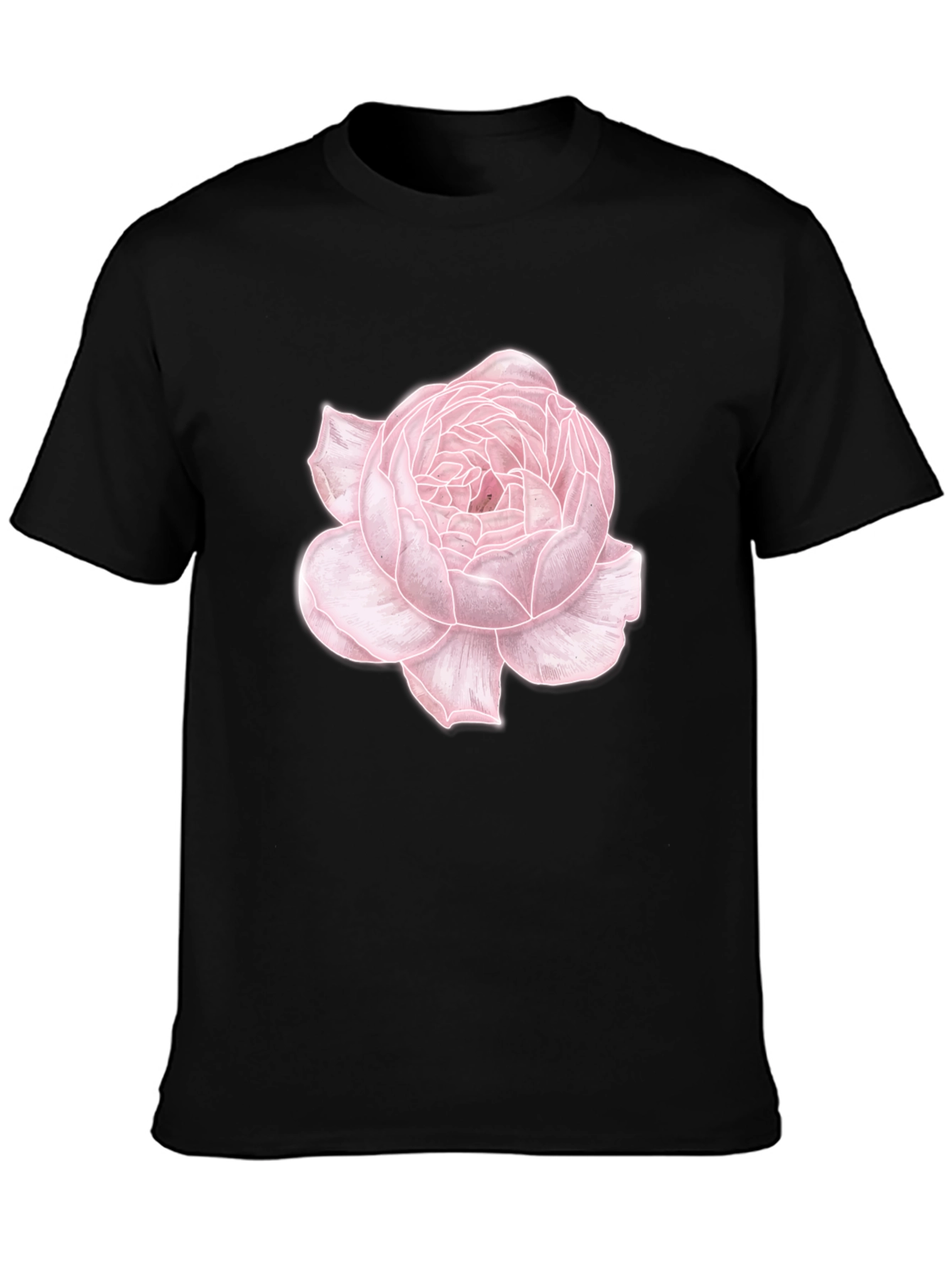 Floral Print Tee - Elegant Rose Design