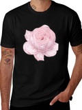 Floral Print Tee - Elegant Rose Design