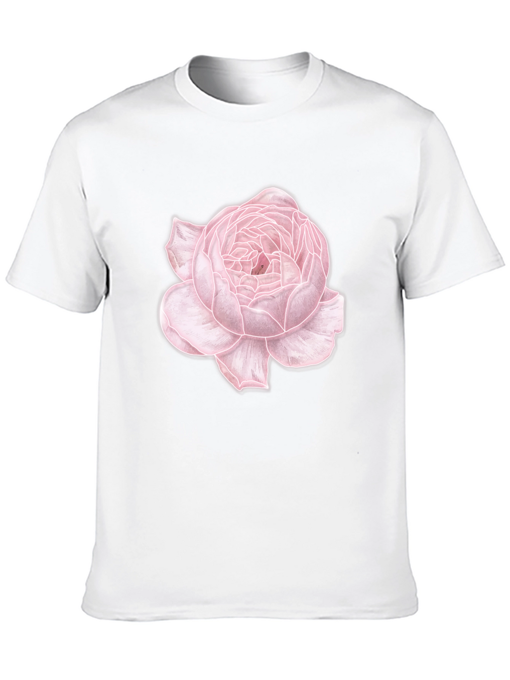 Floral Print Tee - Elegant Rose Design