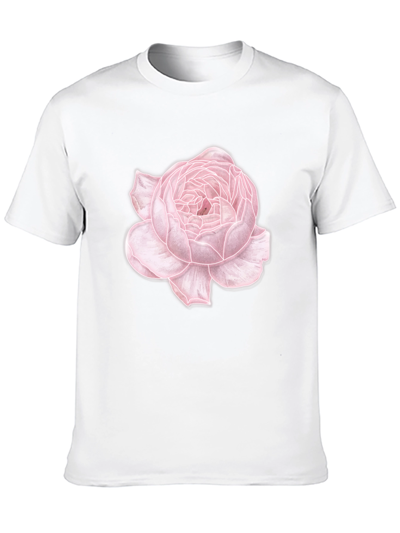 Floral Print Tee - Elegant Rose Design