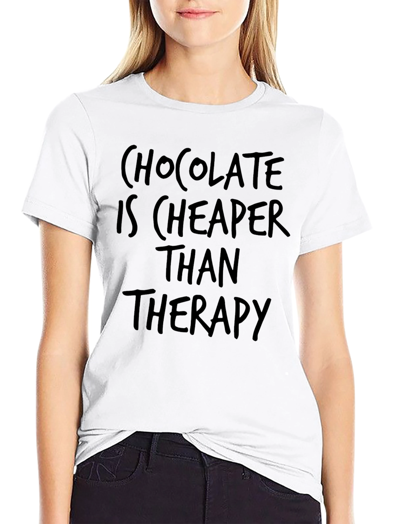 Chocolate is Cheaper Than Therapy Graphic T-Shirt