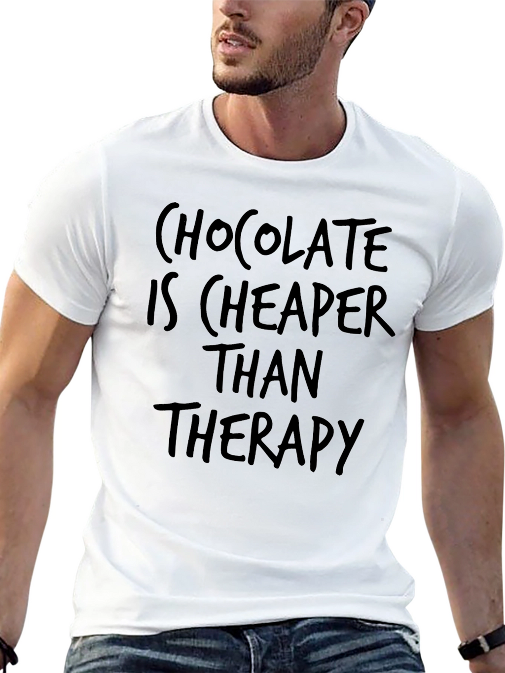 Chocolate is Cheaper Than Therapy Graphic T-Shirt