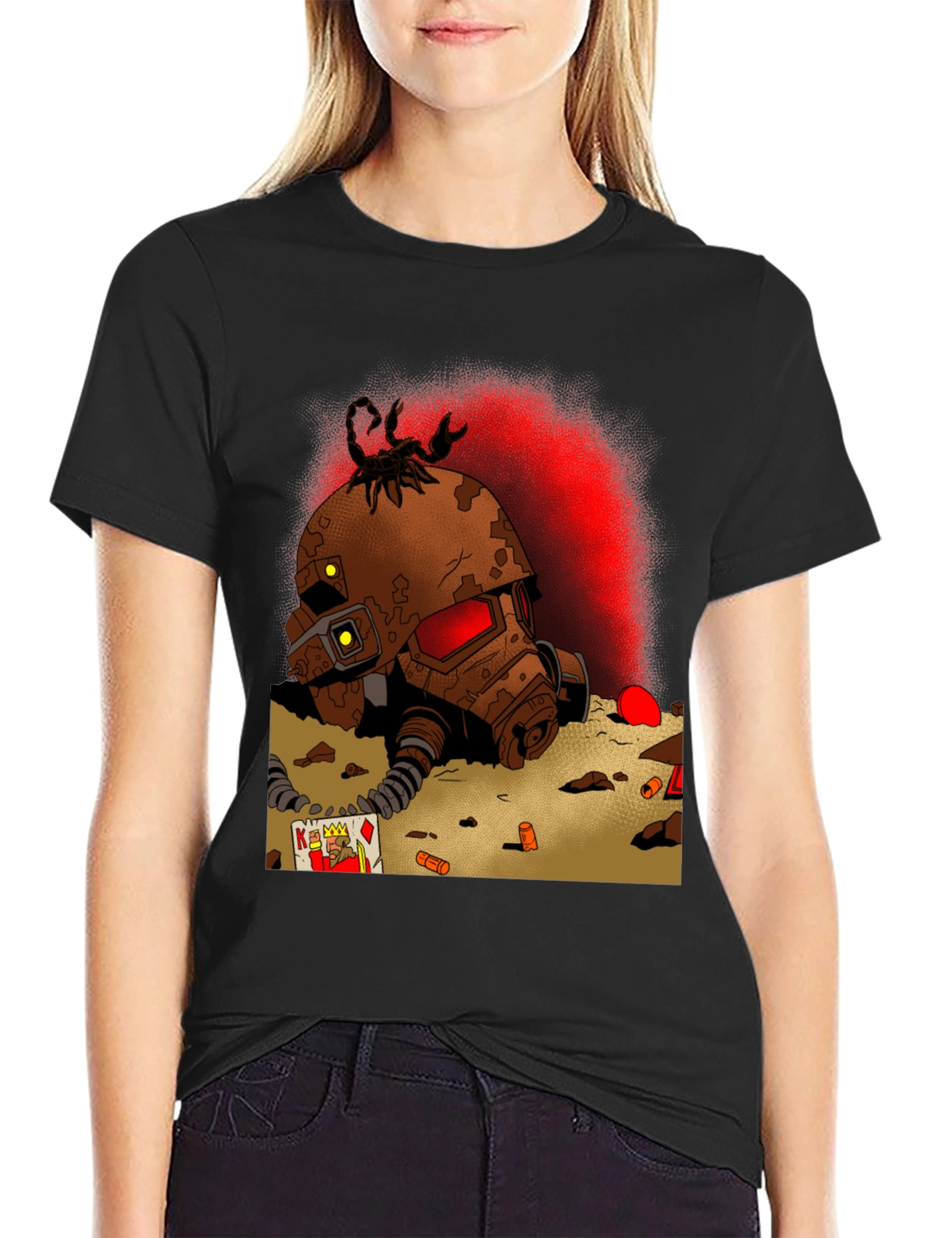 Fallout Inspired T-Shirt: Scorpion Helmet Design
