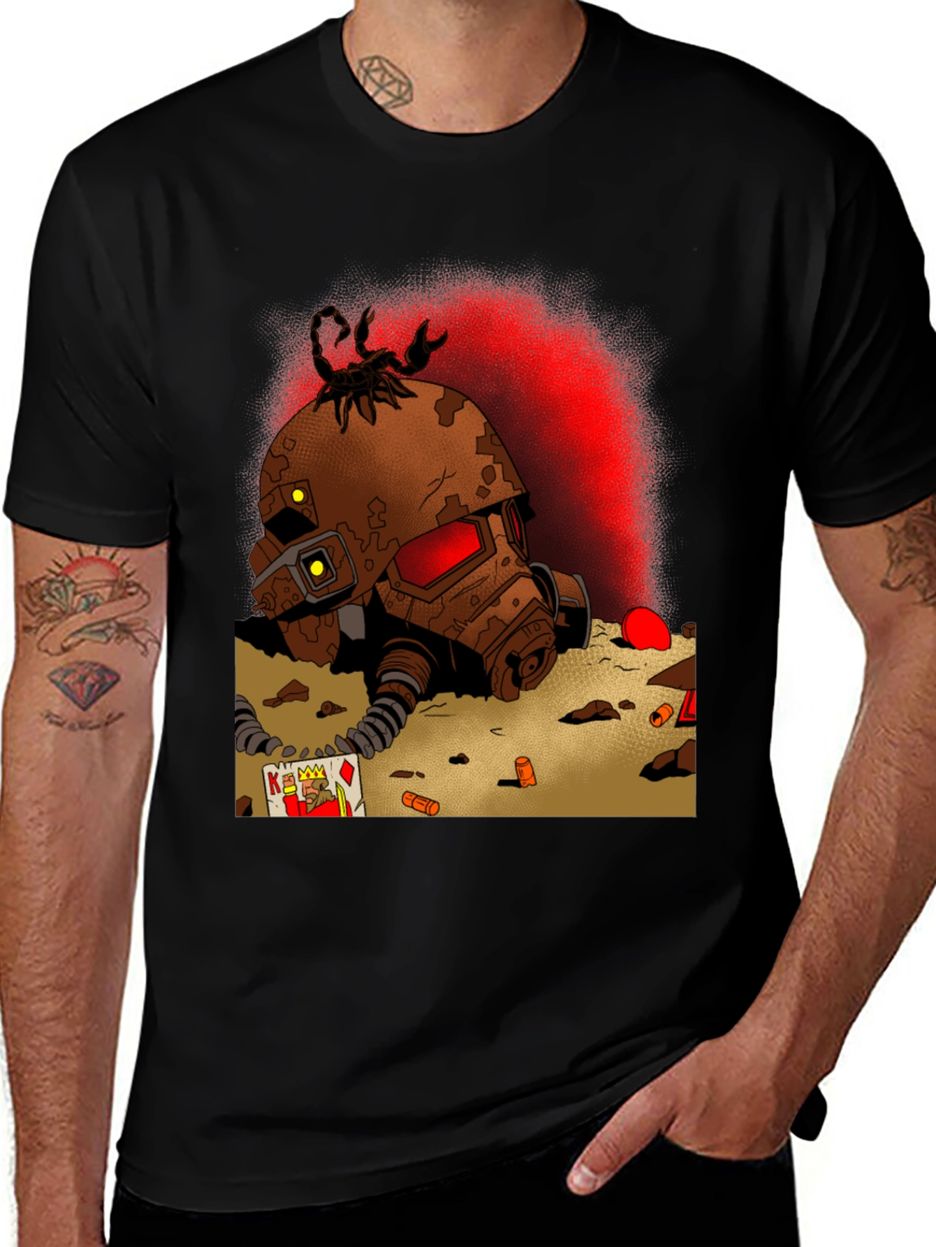 Fallout Inspired T-Shirt: Scorpion Helmet Design