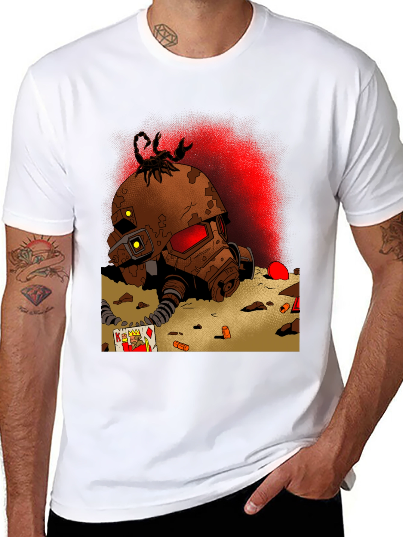 Fallout Inspired T-Shirt: Scorpion Helmet Design