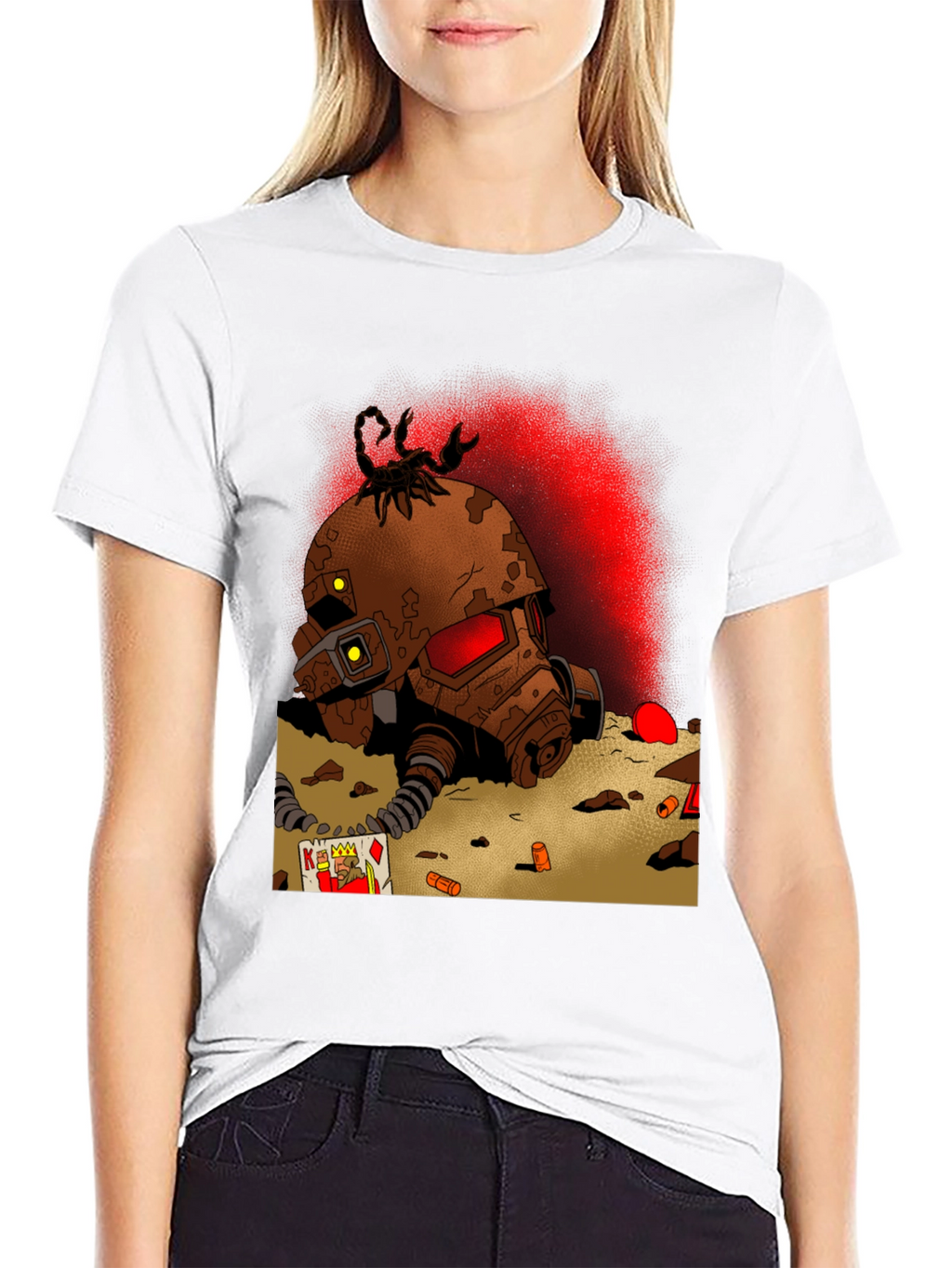 Fallout Inspired T-Shirt: Scorpion Helmet Design