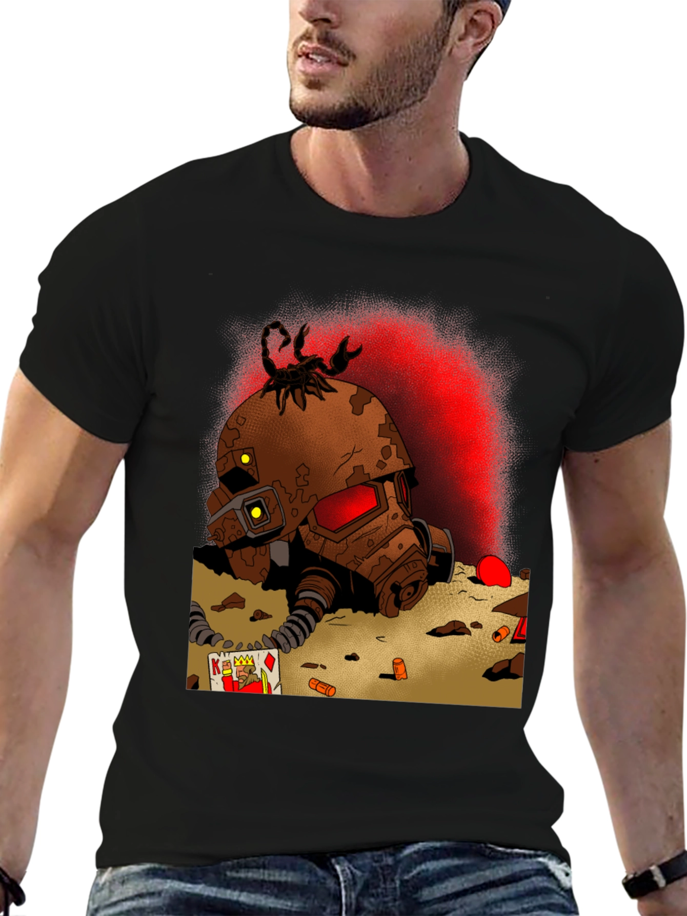 Fallout Inspired T-Shirt: Scorpion Helmet Design