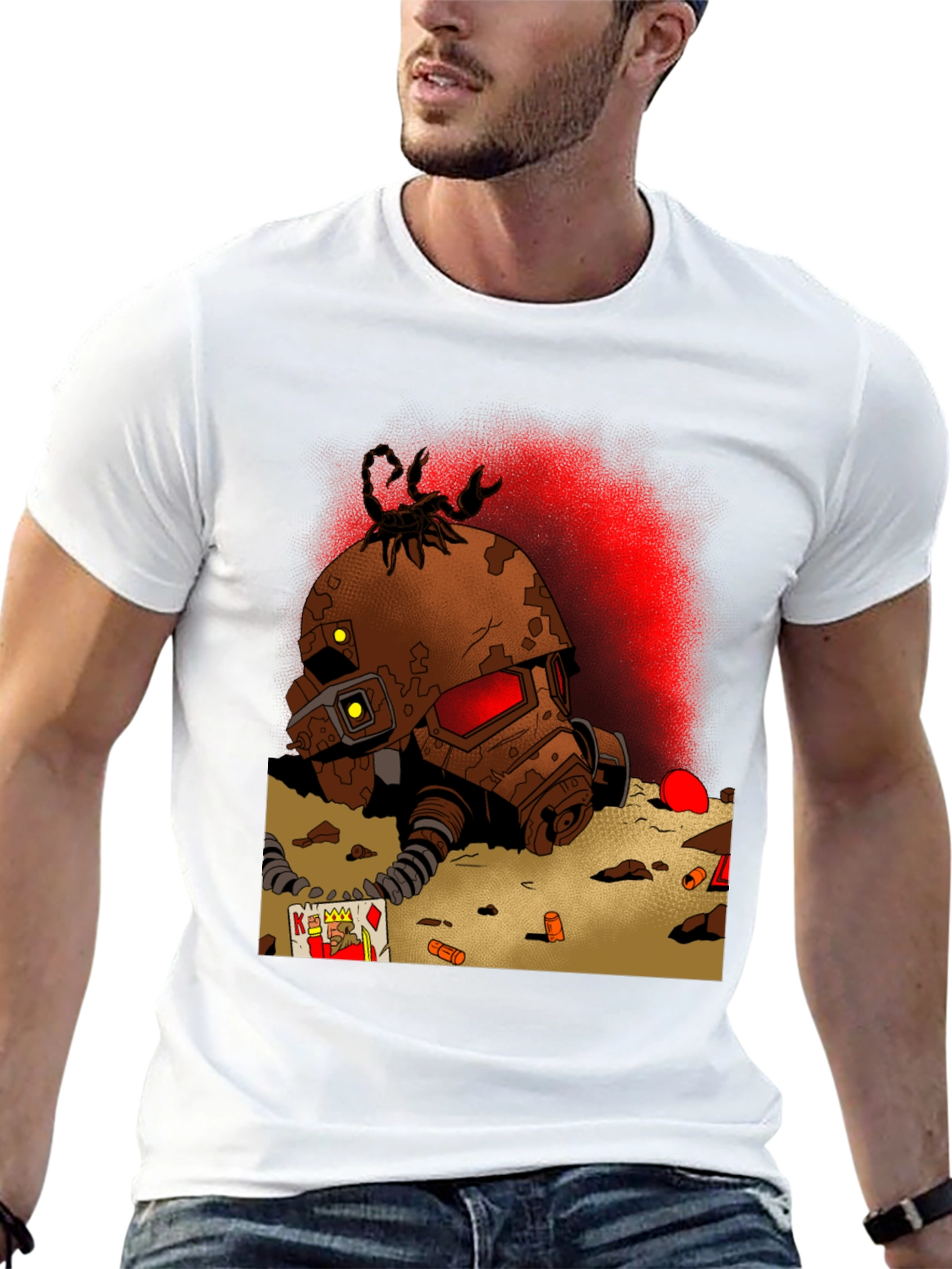 Fallout Inspired T-Shirt: Scorpion Helmet Design