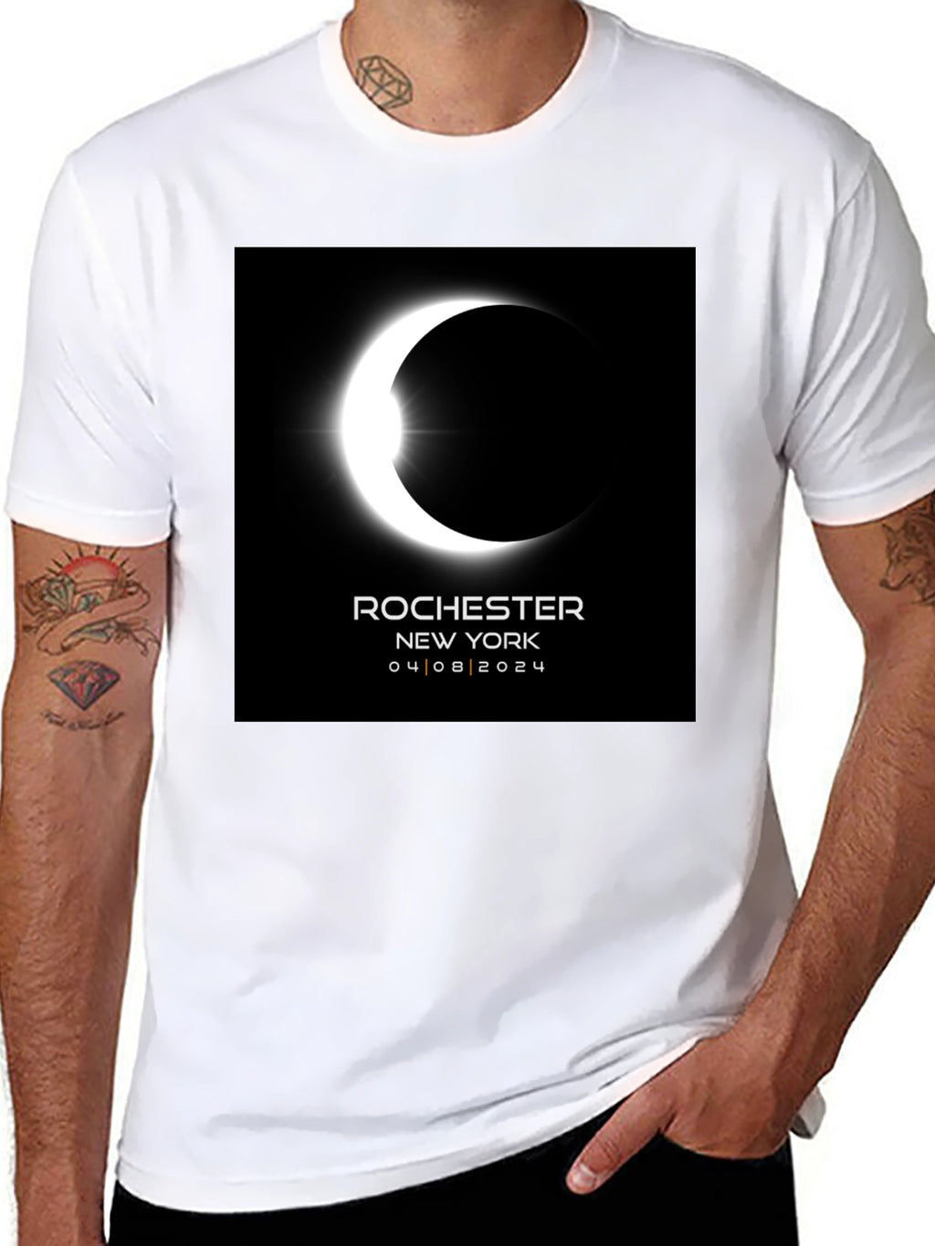 Eclipse Rochester NY 04/08/2024 Black Tee