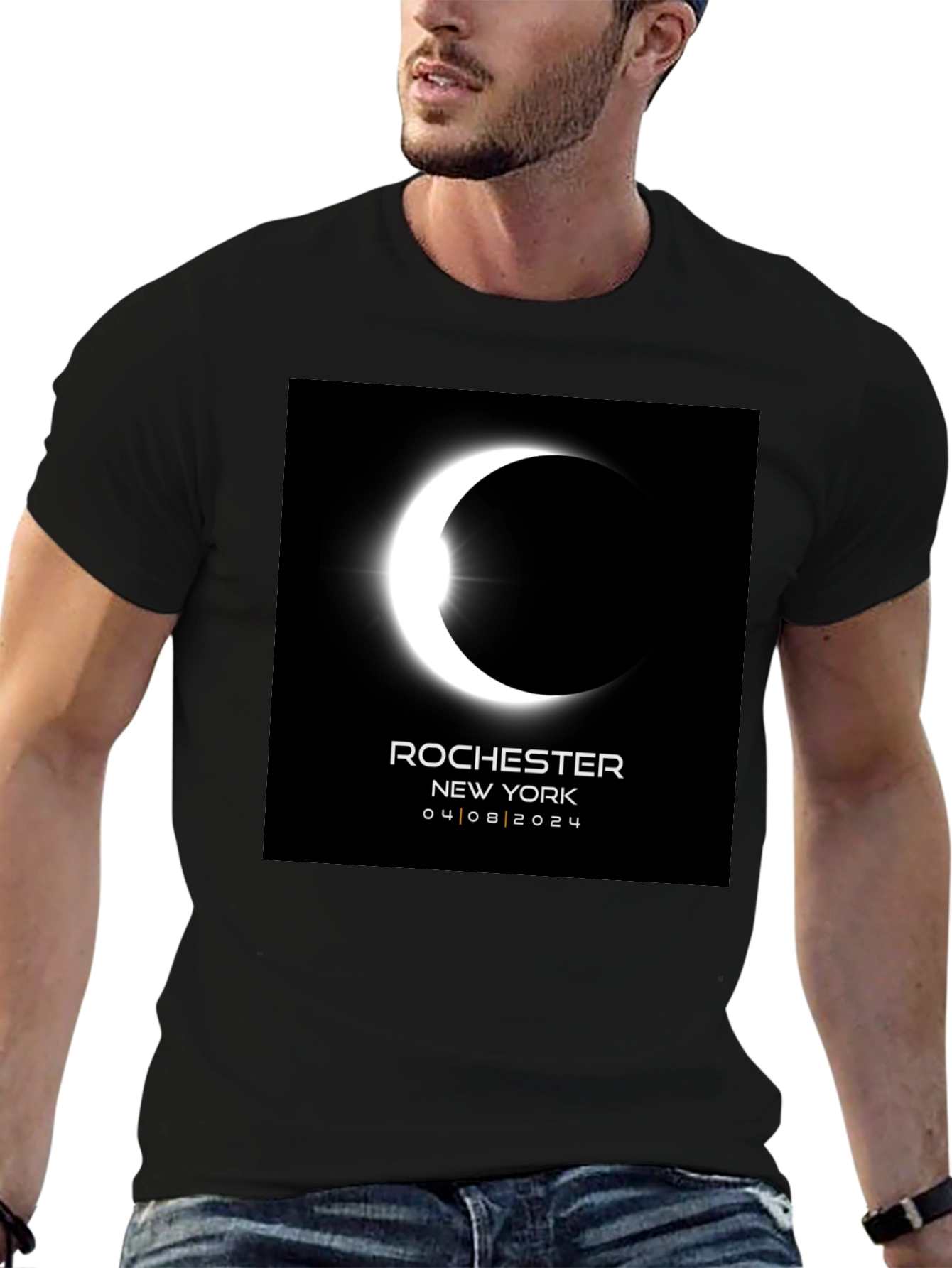 Eclipse Rochester NY 04/08/2024 Black Tee