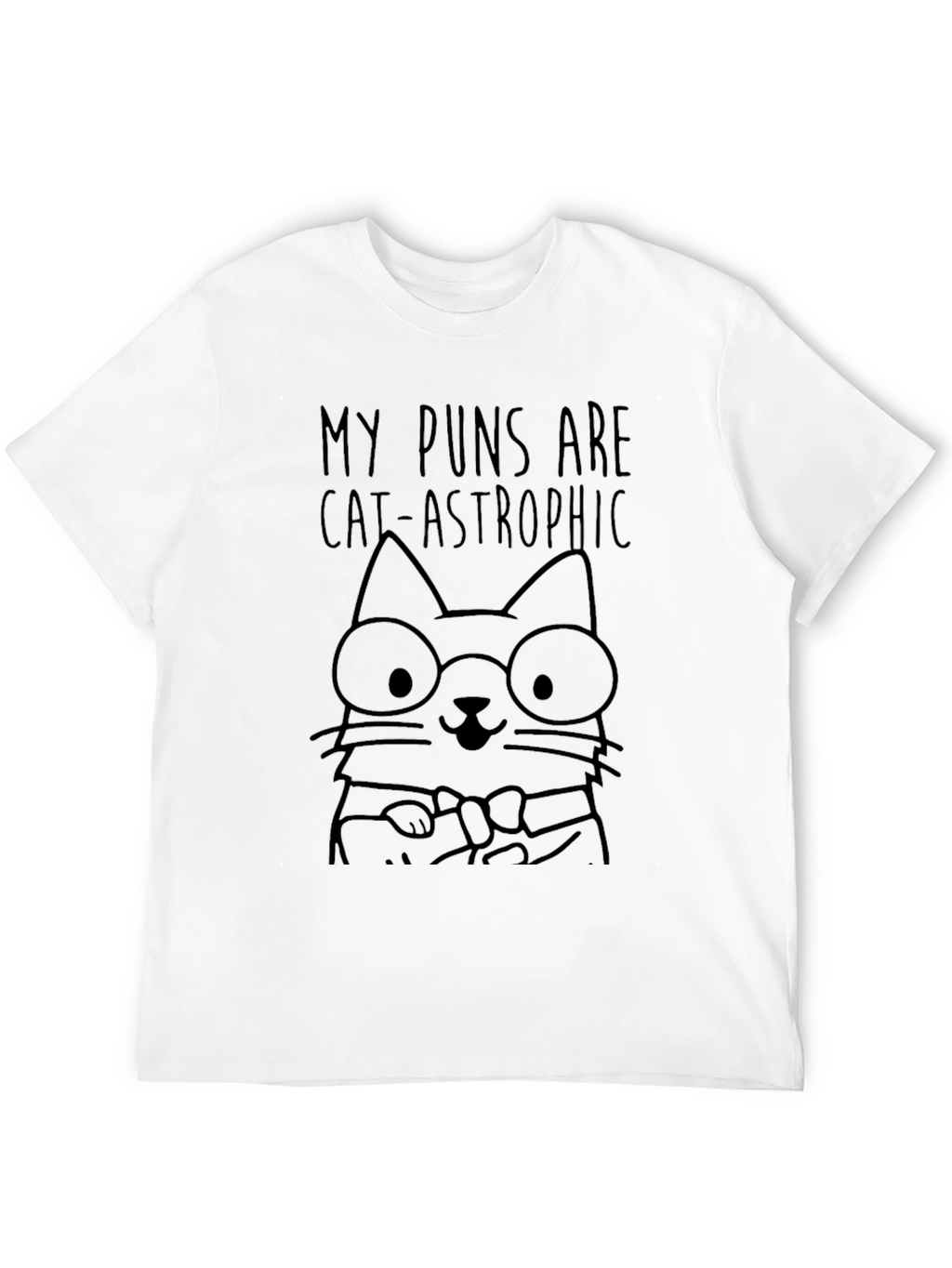 Cat-Astrophic Puns Black T-Shirt