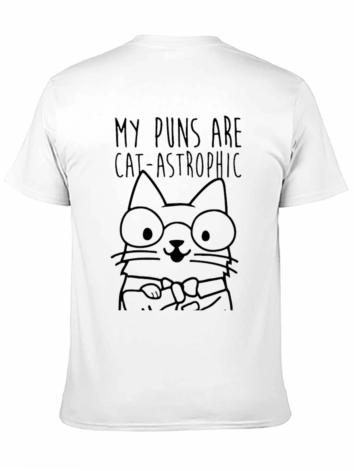 Cat-Astrophic Puns Black T-Shirt