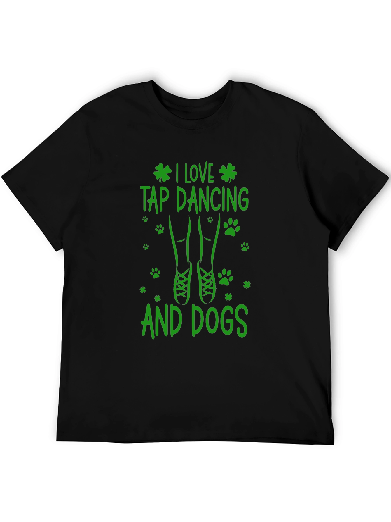 I Love Tap Dancing & Dogs Black T-Shirt