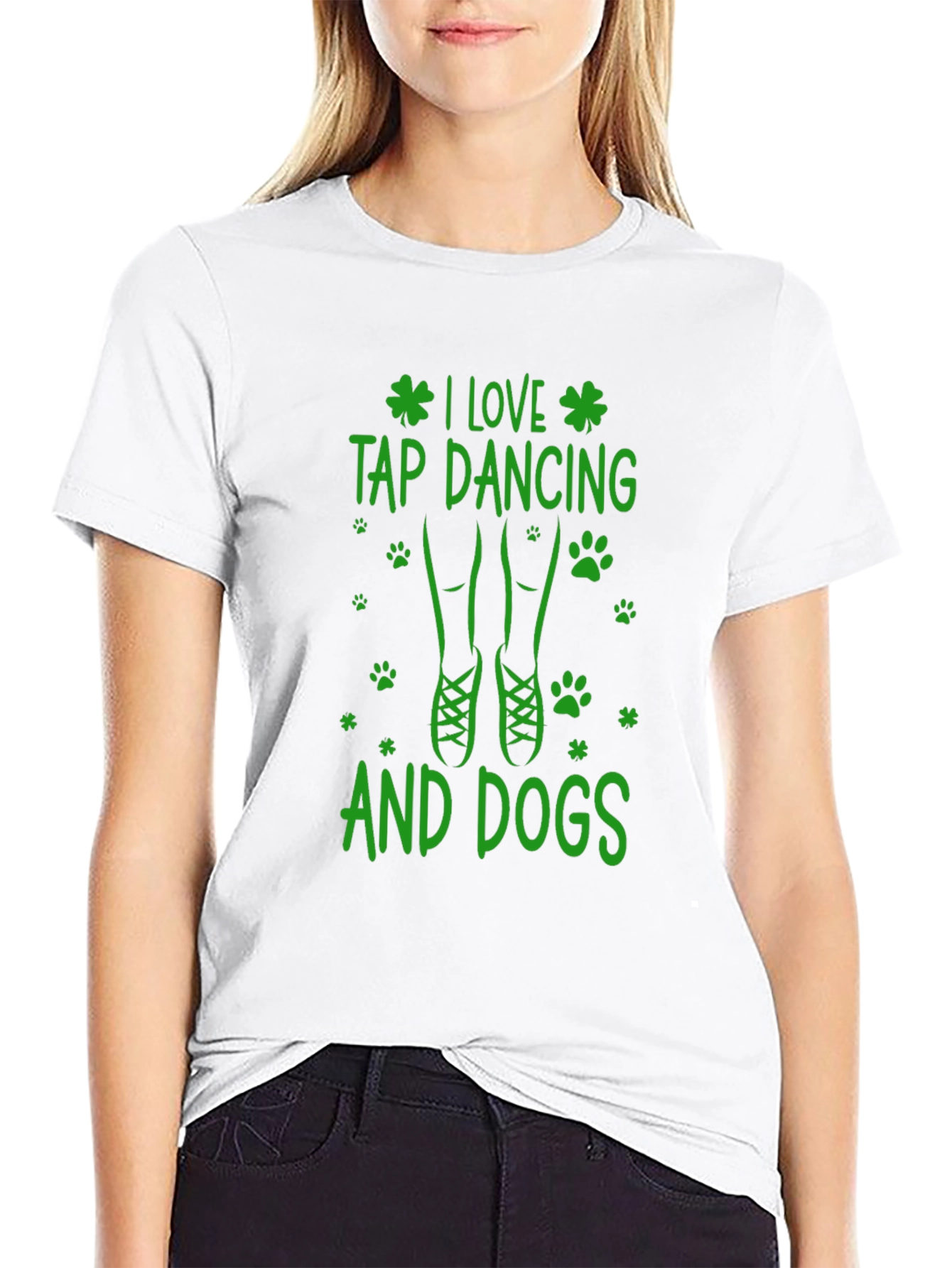 I Love Tap Dancing & Dogs Black T-Shirt