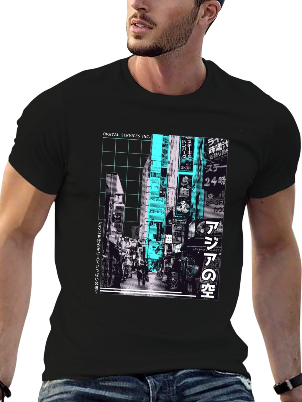 Urban Streetwear T-Shirt - Tokyo Cityscape Graphic Tee