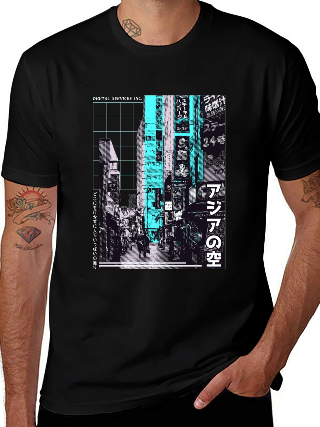 Urban Streetwear T-Shirt - Tokyo Cityscape Graphic Tee