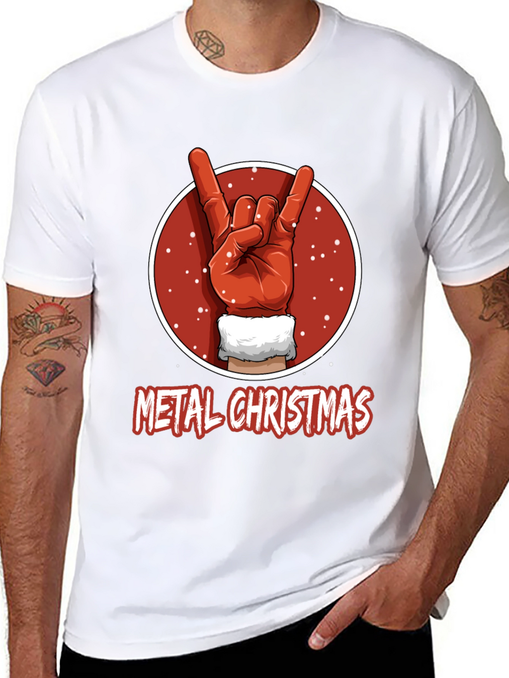 Metal Christmas T-Shirt - Rock On Santa!