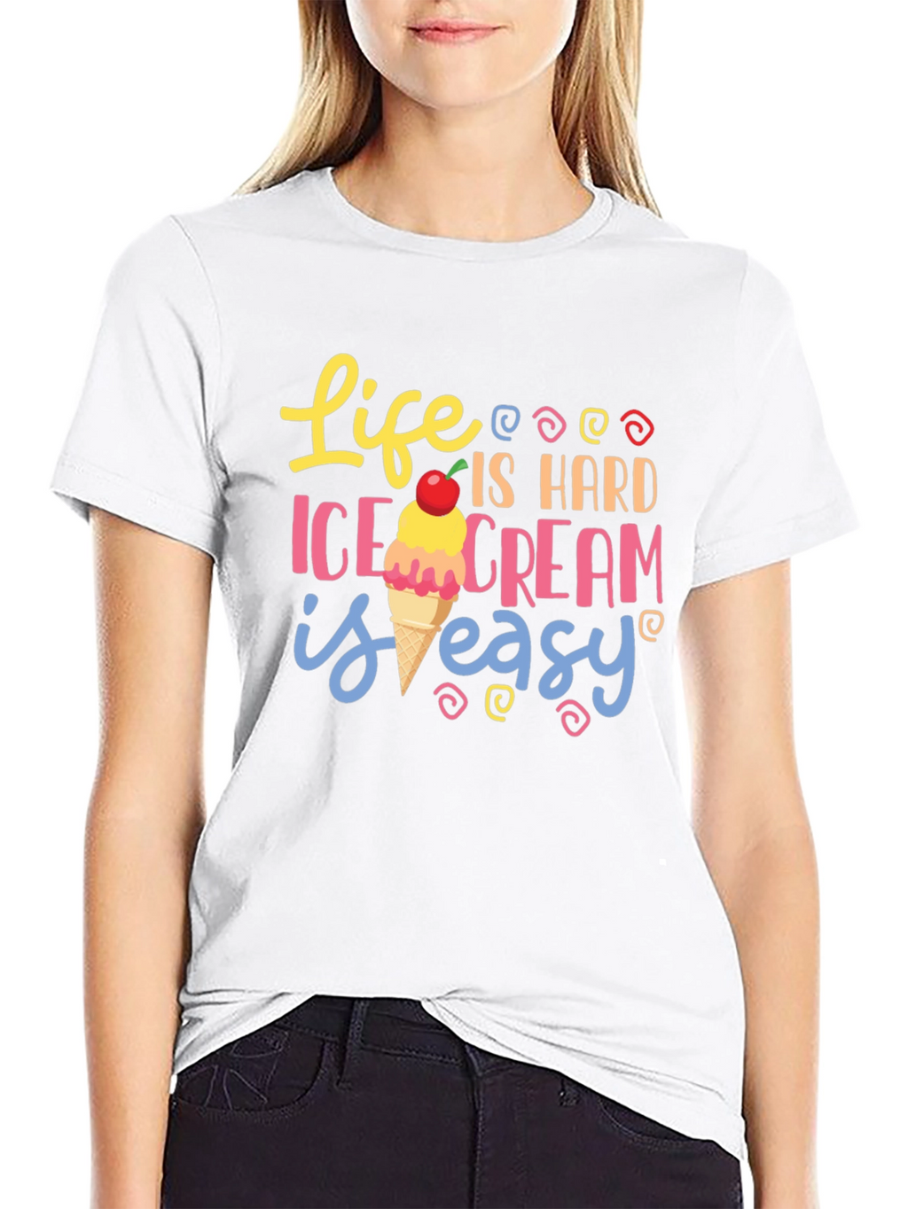 Life is Hard Ice Cream is Easy Graphic Tee