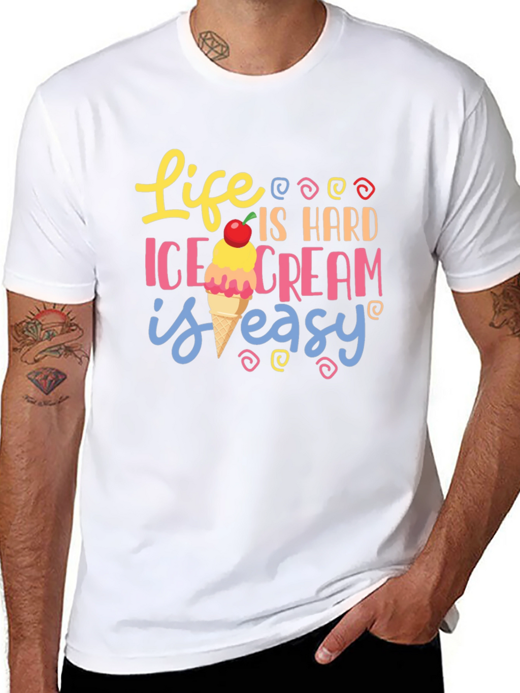 Life is Hard Ice Cream is Easy Graphic Tee