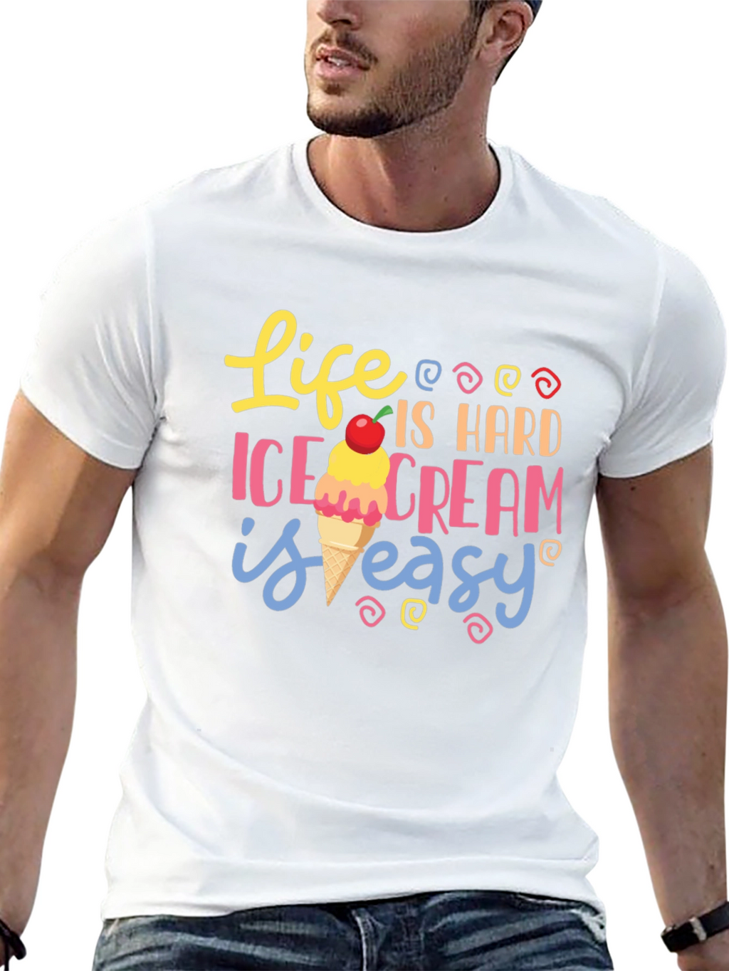 Life is Hard Ice Cream is Easy Graphic Tee