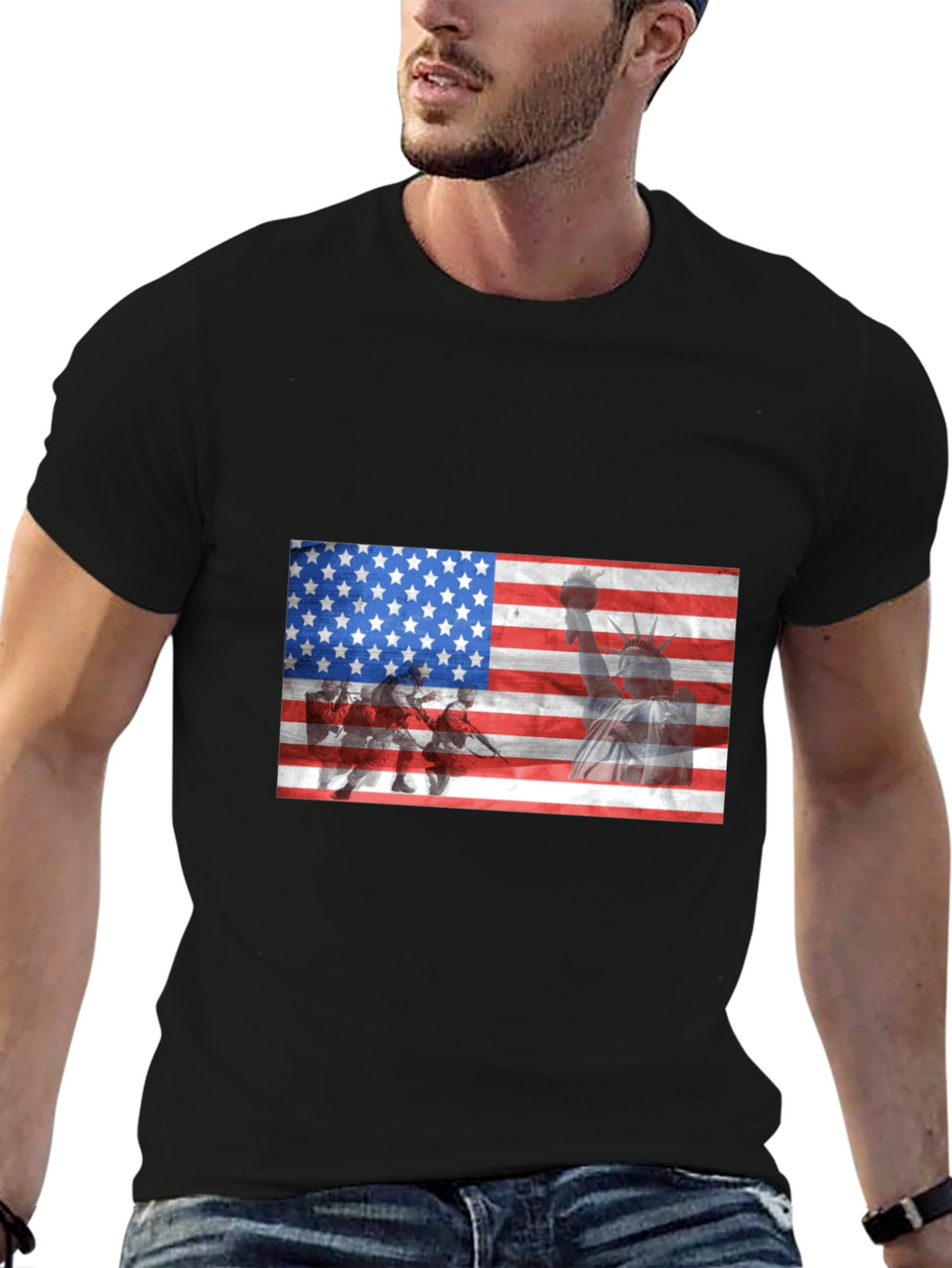USA Flag Liberty Graphic T-Shirt