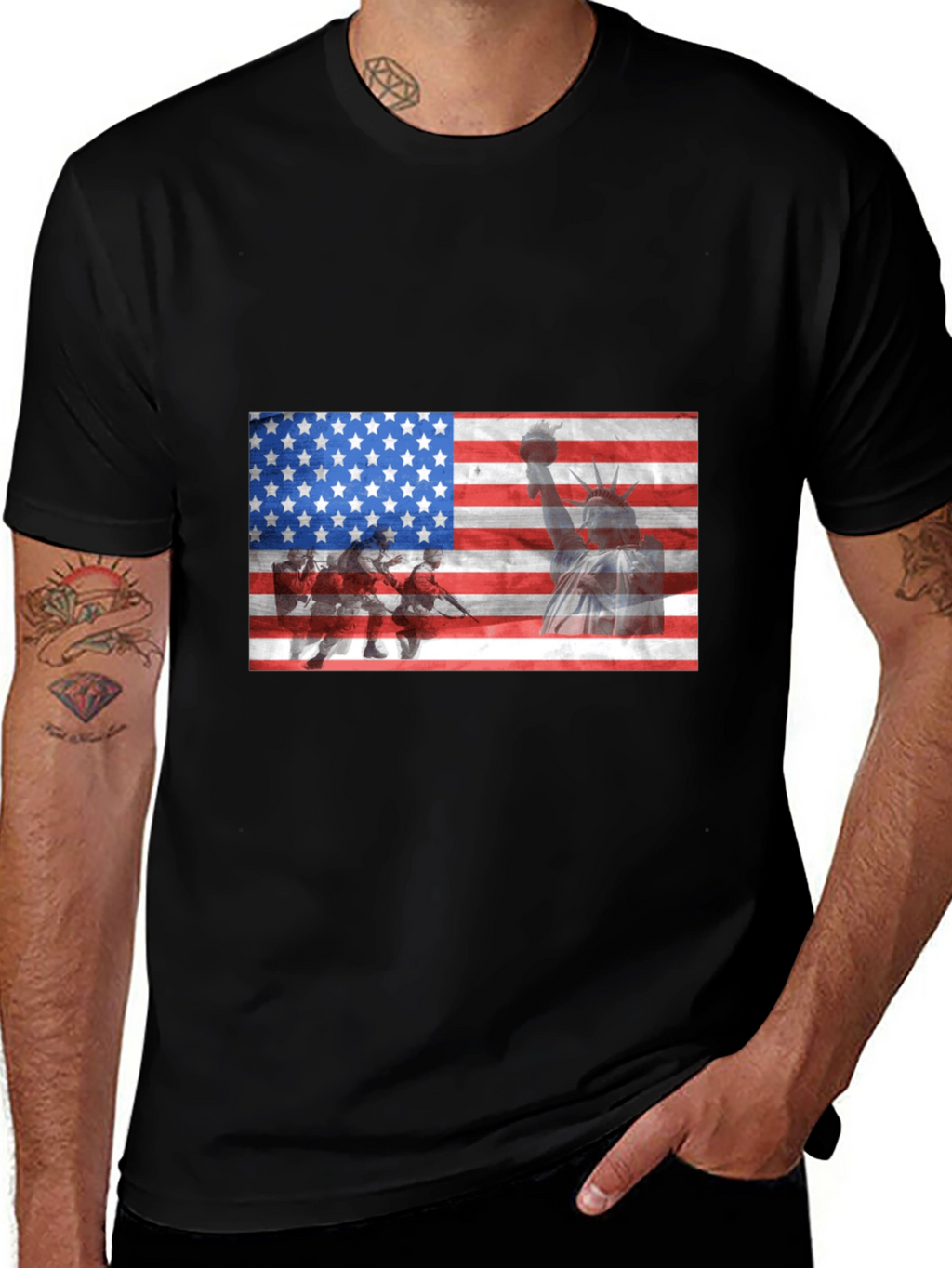 USA Flag Liberty Graphic T-Shirt