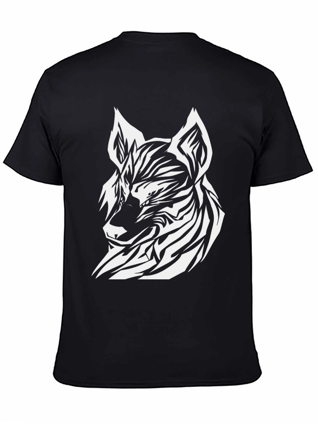 Abstract Wolf Graphic Tee - Modern Streetwear Shirt