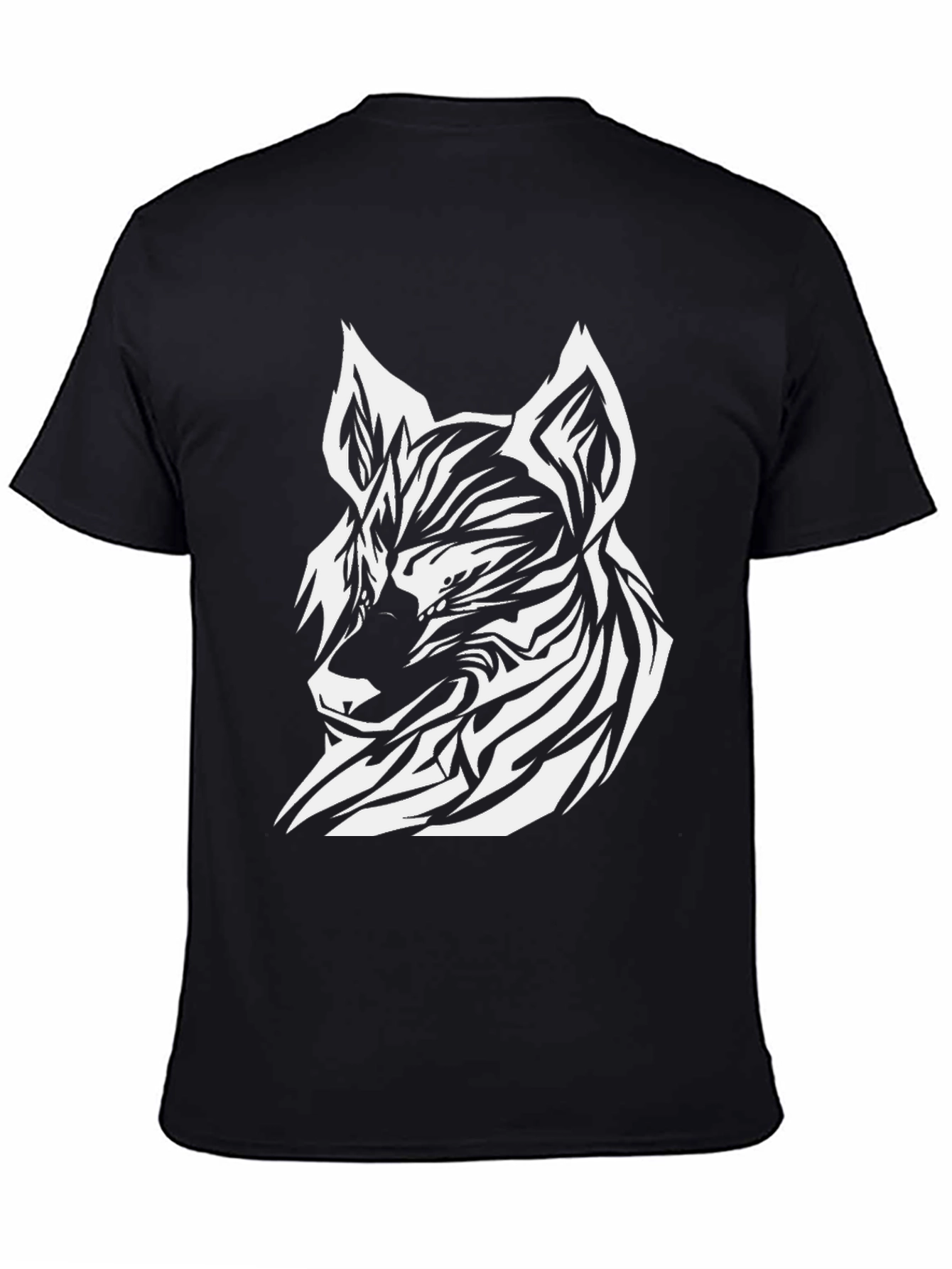 Abstract Wolf Graphic Tee - Modern Streetwear Shirt