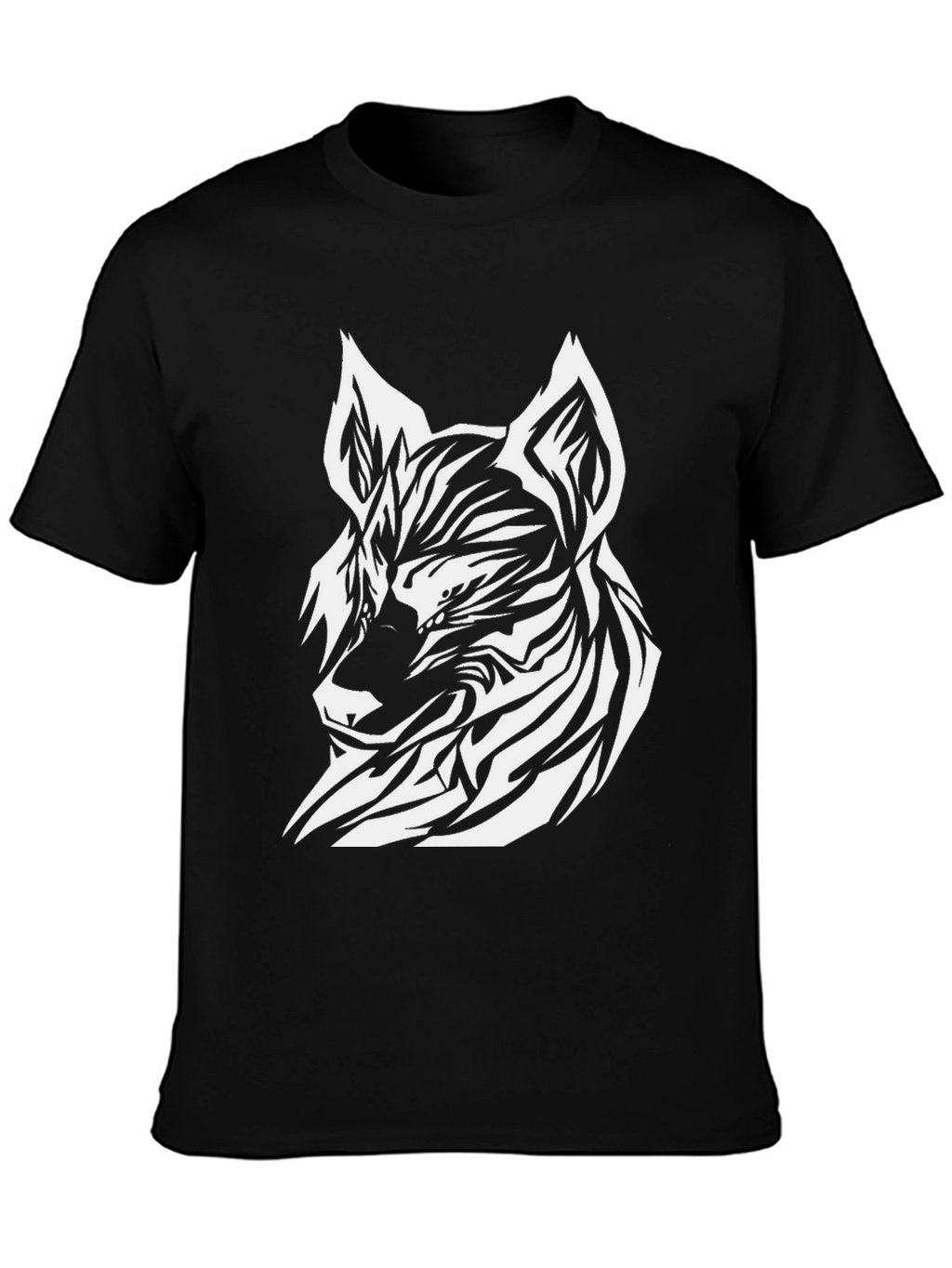 Abstract Wolf Graphic Tee - Modern Streetwear Shirt