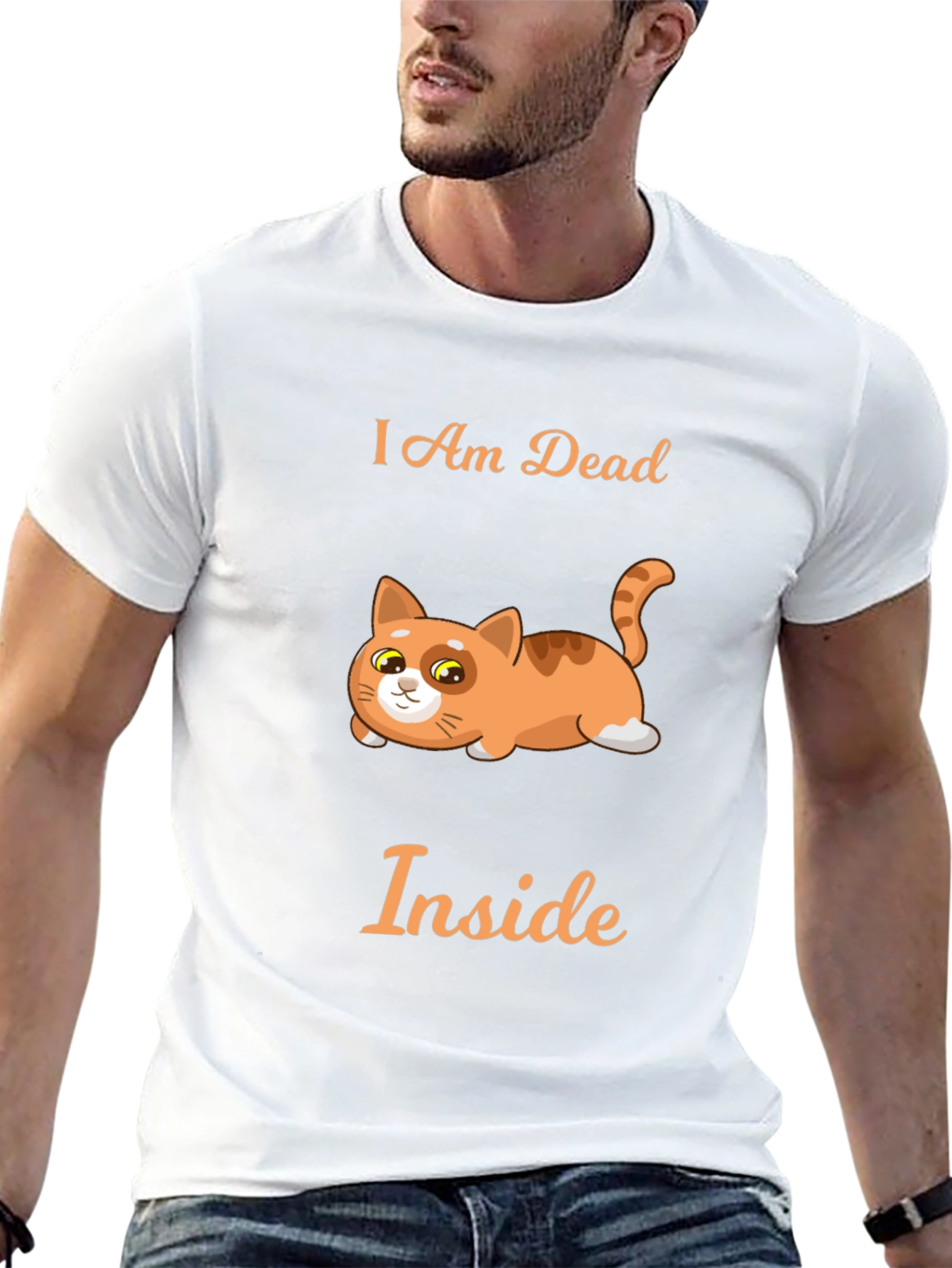 I Am Dead Inside Cat Graphic T-Shirt