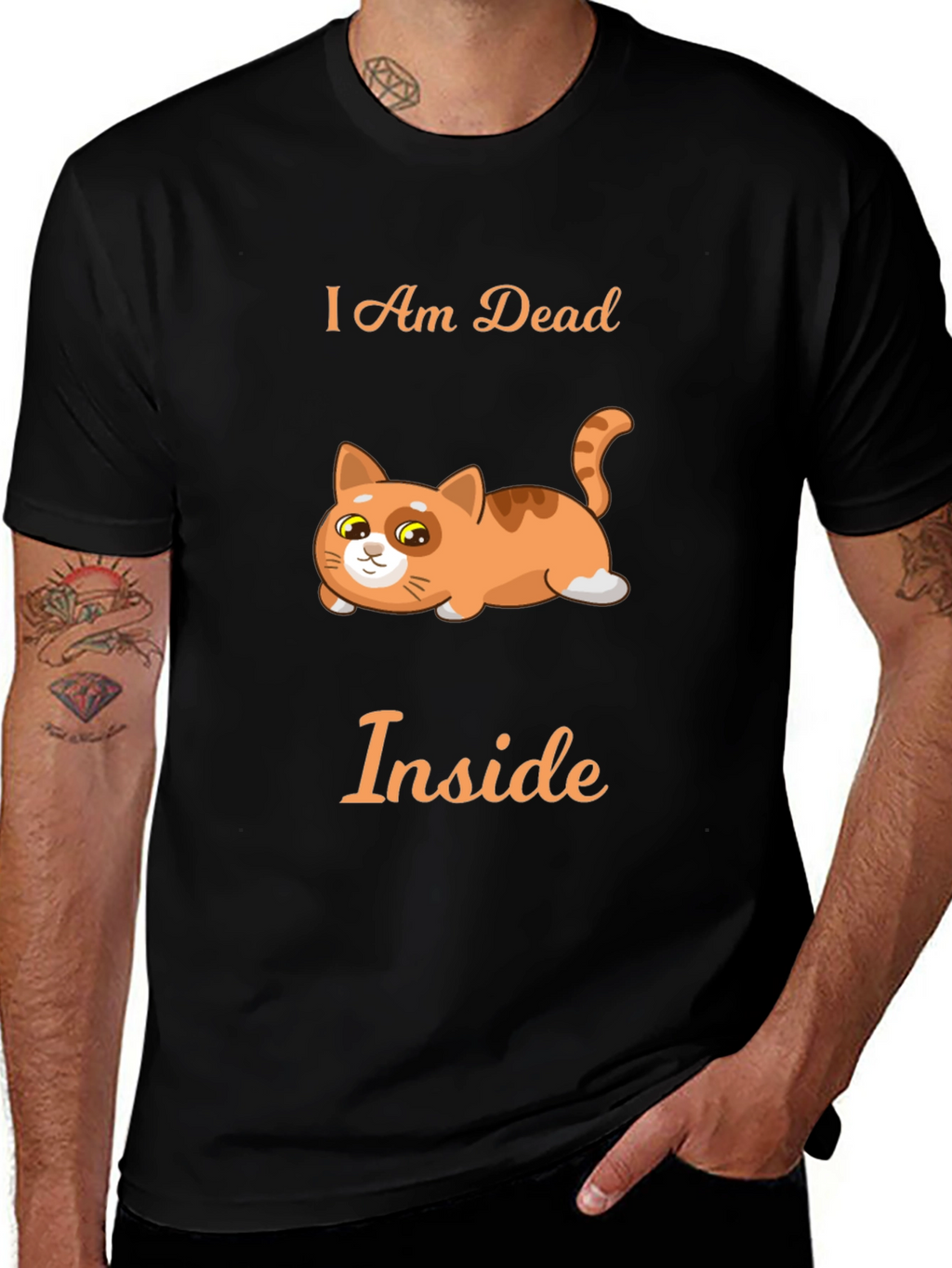 I Am Dead Inside Cat Graphic T-Shirt