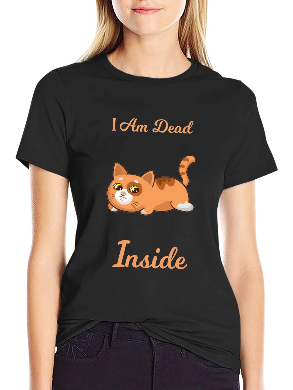 I Am Dead Inside Cat Graphic T-Shirt