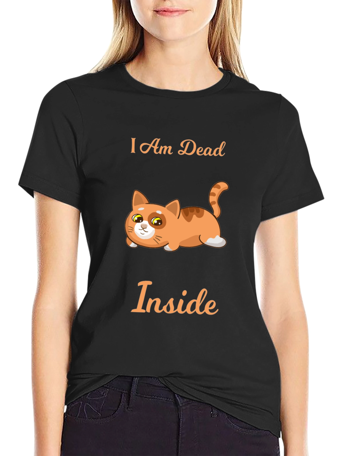 I Am Dead Inside Cat Graphic T-Shirt