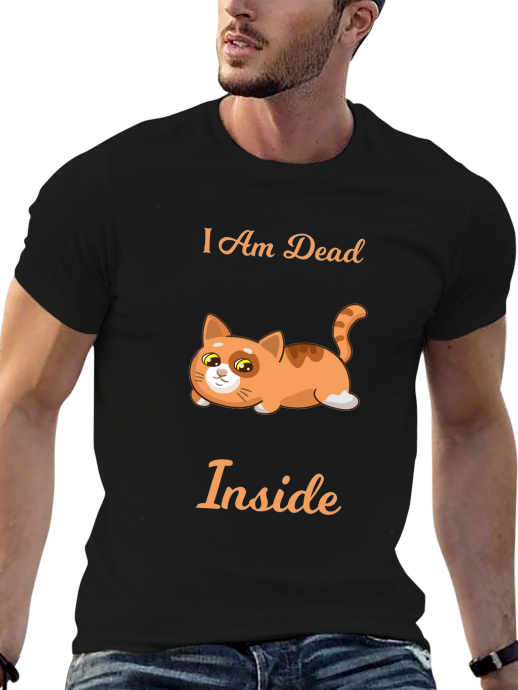 I Am Dead Inside Cat Graphic T-Shirt