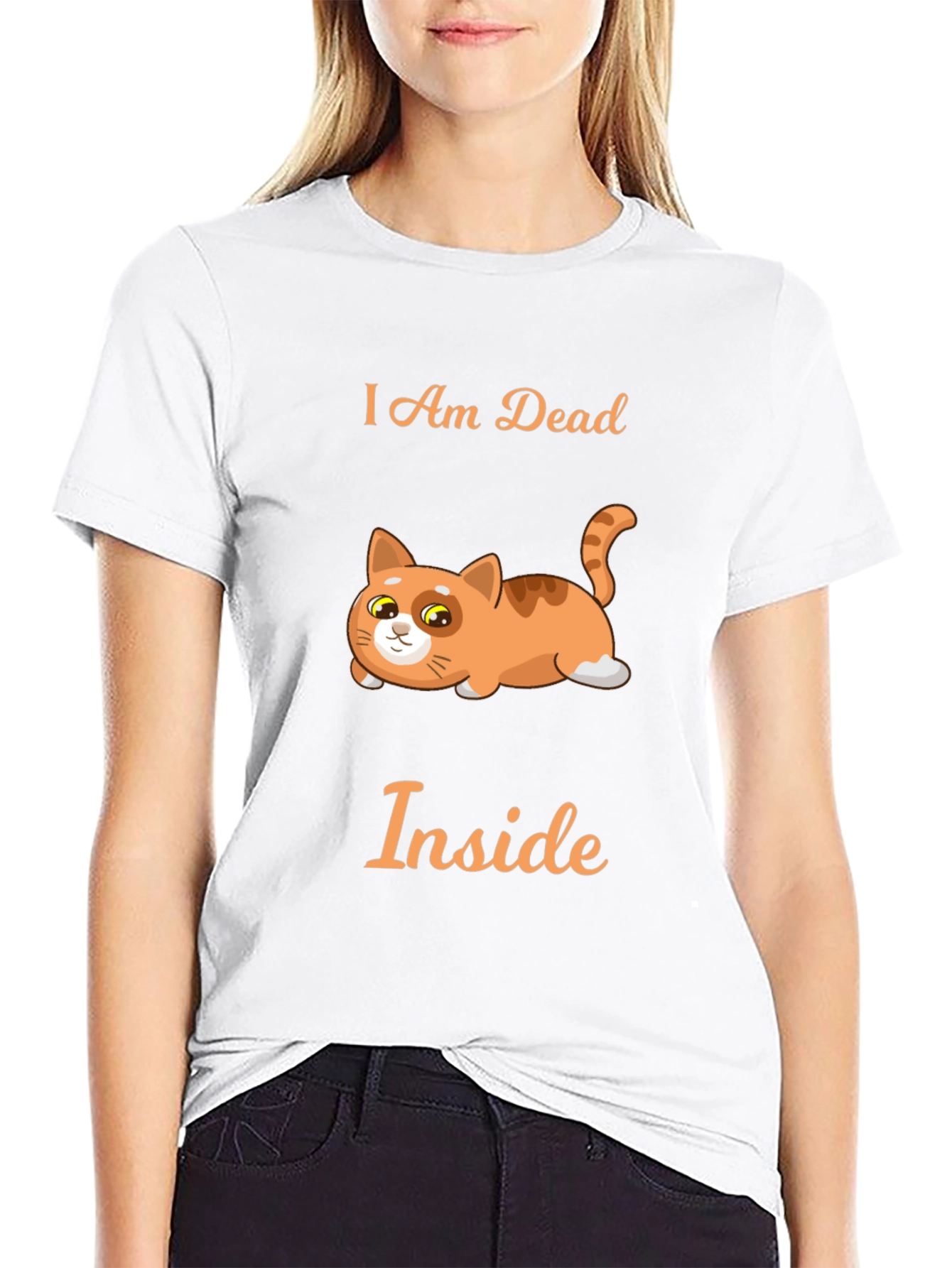 I Am Dead Inside Cat Graphic T-Shirt