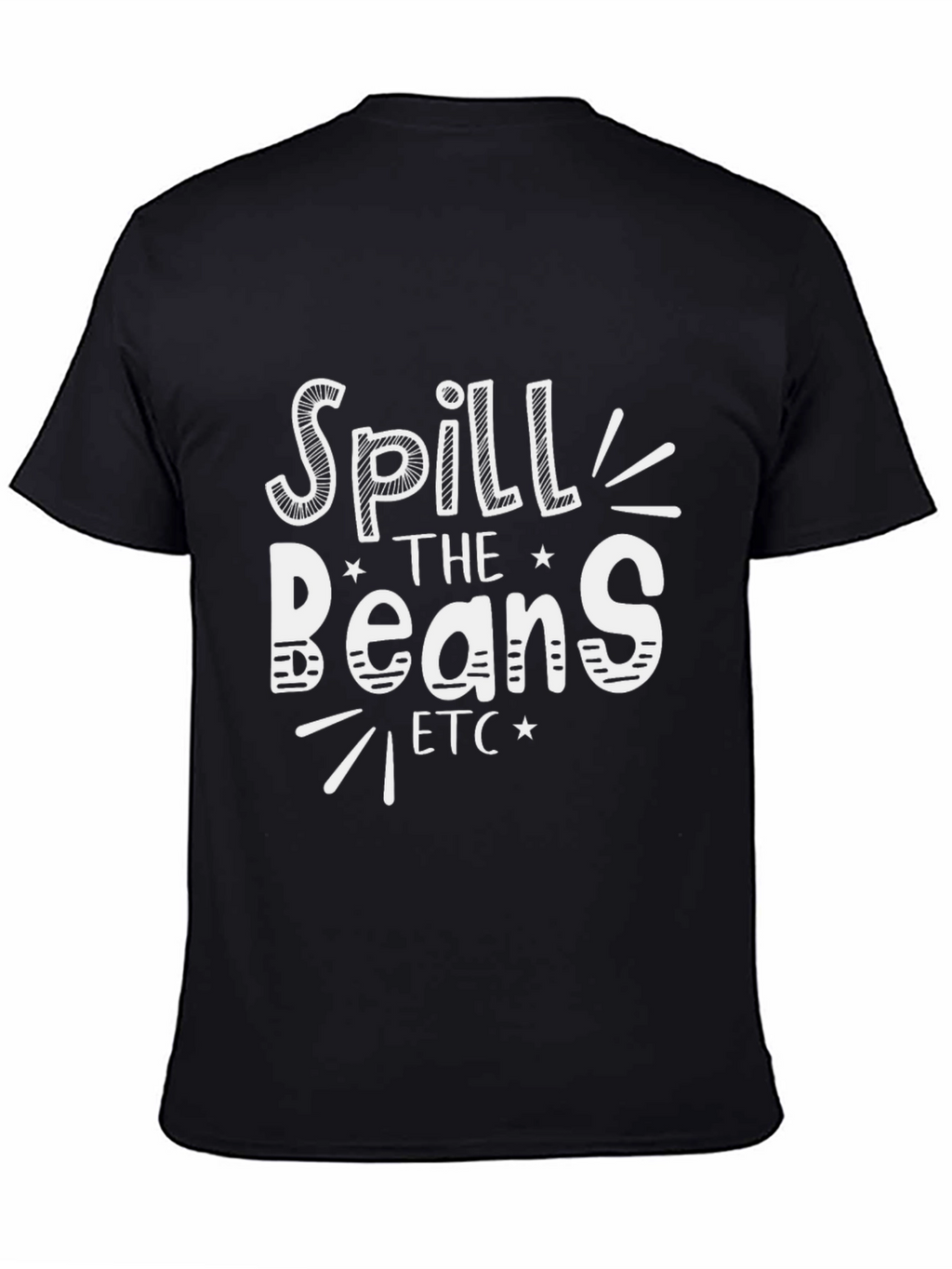 Spill the Beans Graphic Tee - Black Cotton T-Shirt