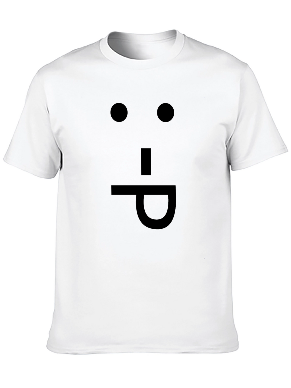 Funny Face Expression Black Cotton T-Shirt