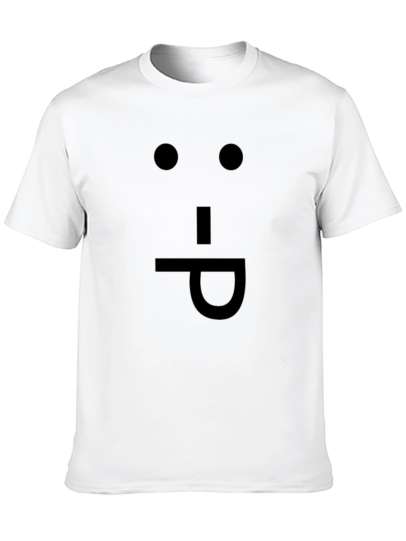 Funny Face Expression Black Cotton T-Shirt